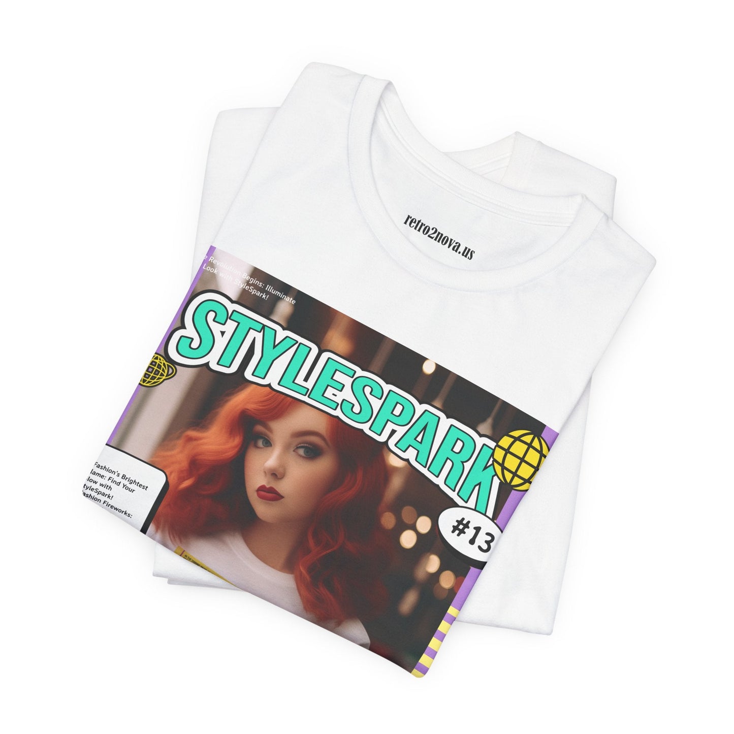 Magazine Cover Shirt Unisex Short Sleeve Tee Bold Vibrant Print Wearable Art