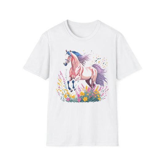 Horse Shirt Unisex Tee Animal Print Gildan Softstyle 64000 Ring Spun Cotton