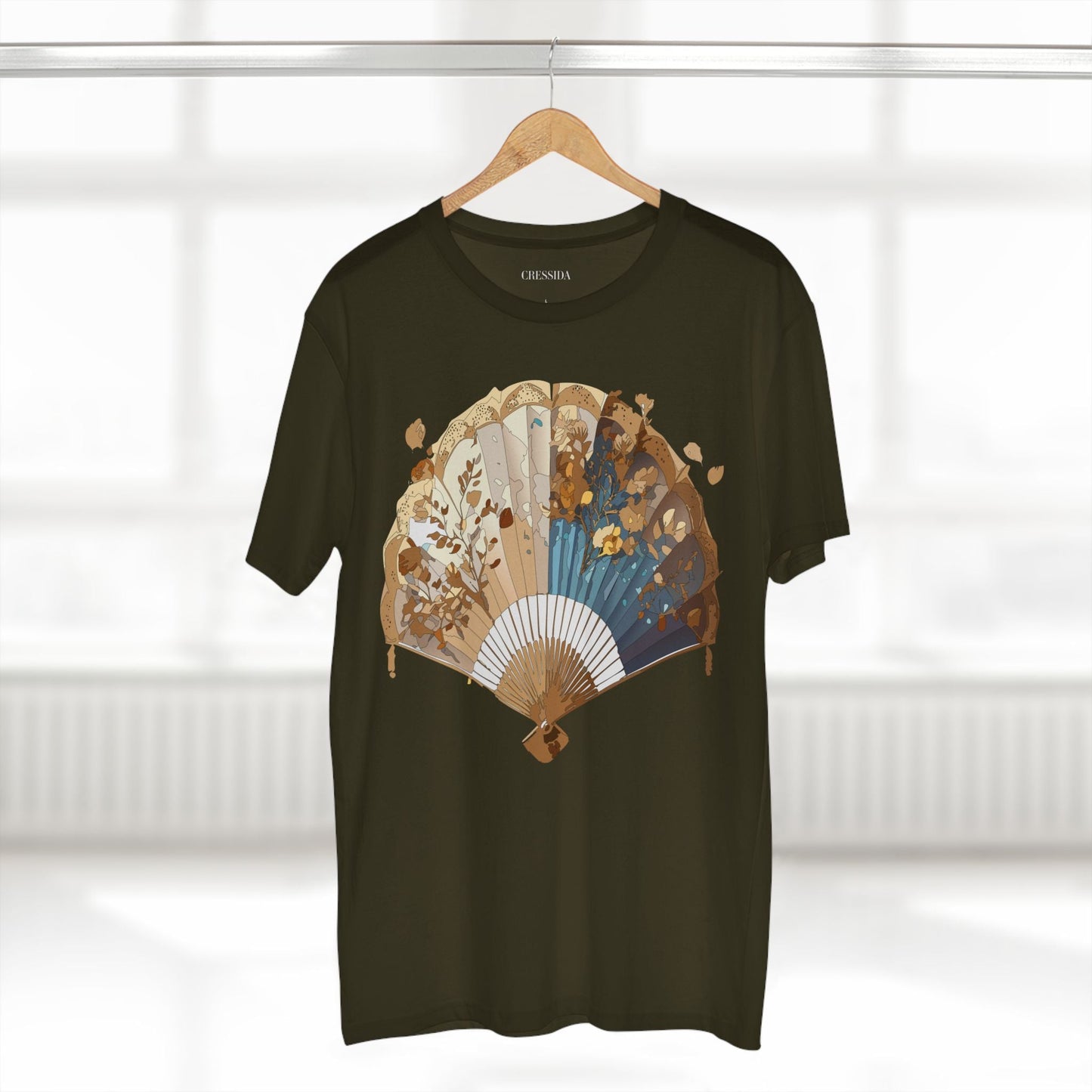 Antique Fan Graphic Design T-Shirt Unisex 100 Cotton Floral Carnival Artwork Tee 3