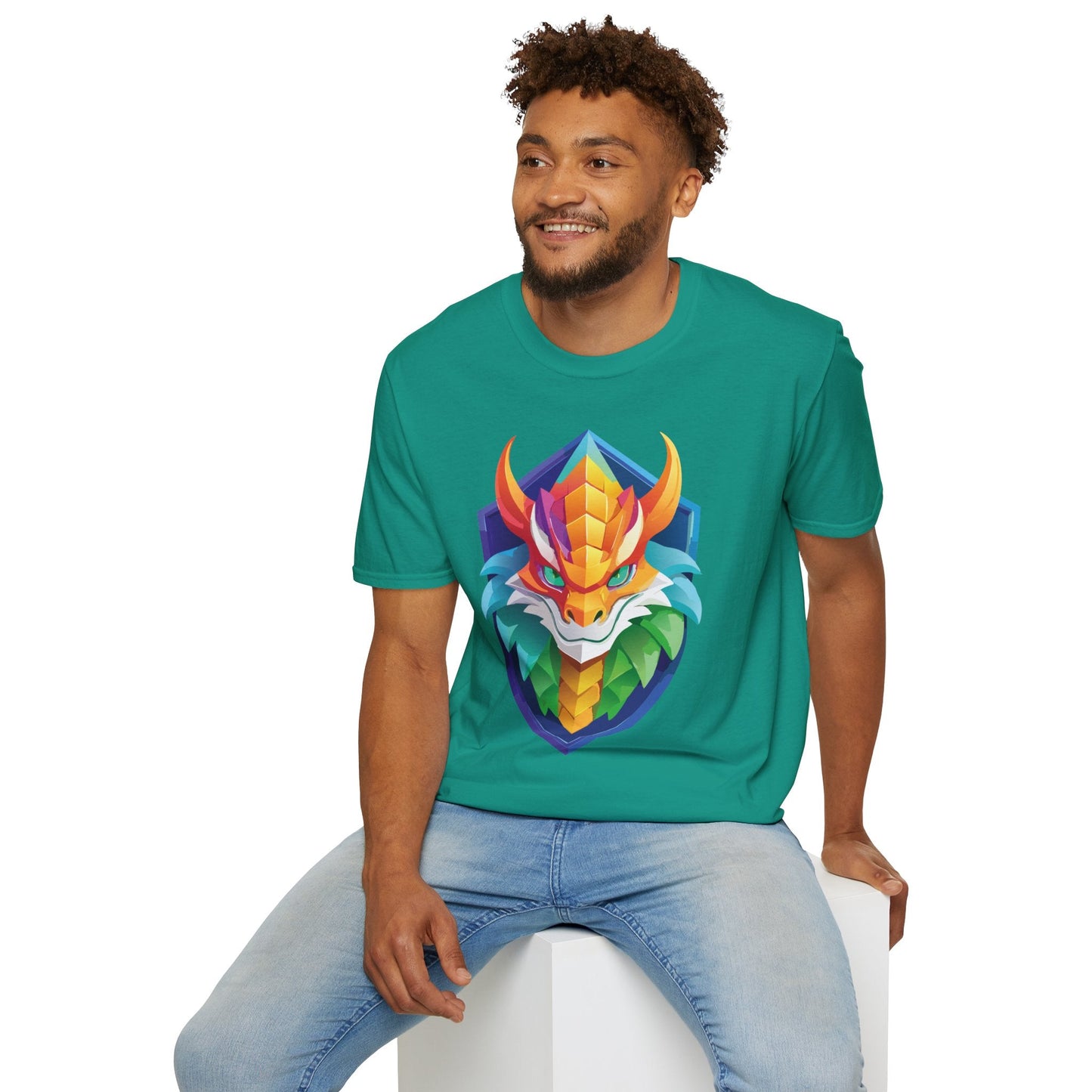 Dragon Graphic Unisex Cotton Softstyle Art Design Tee With Animals 6