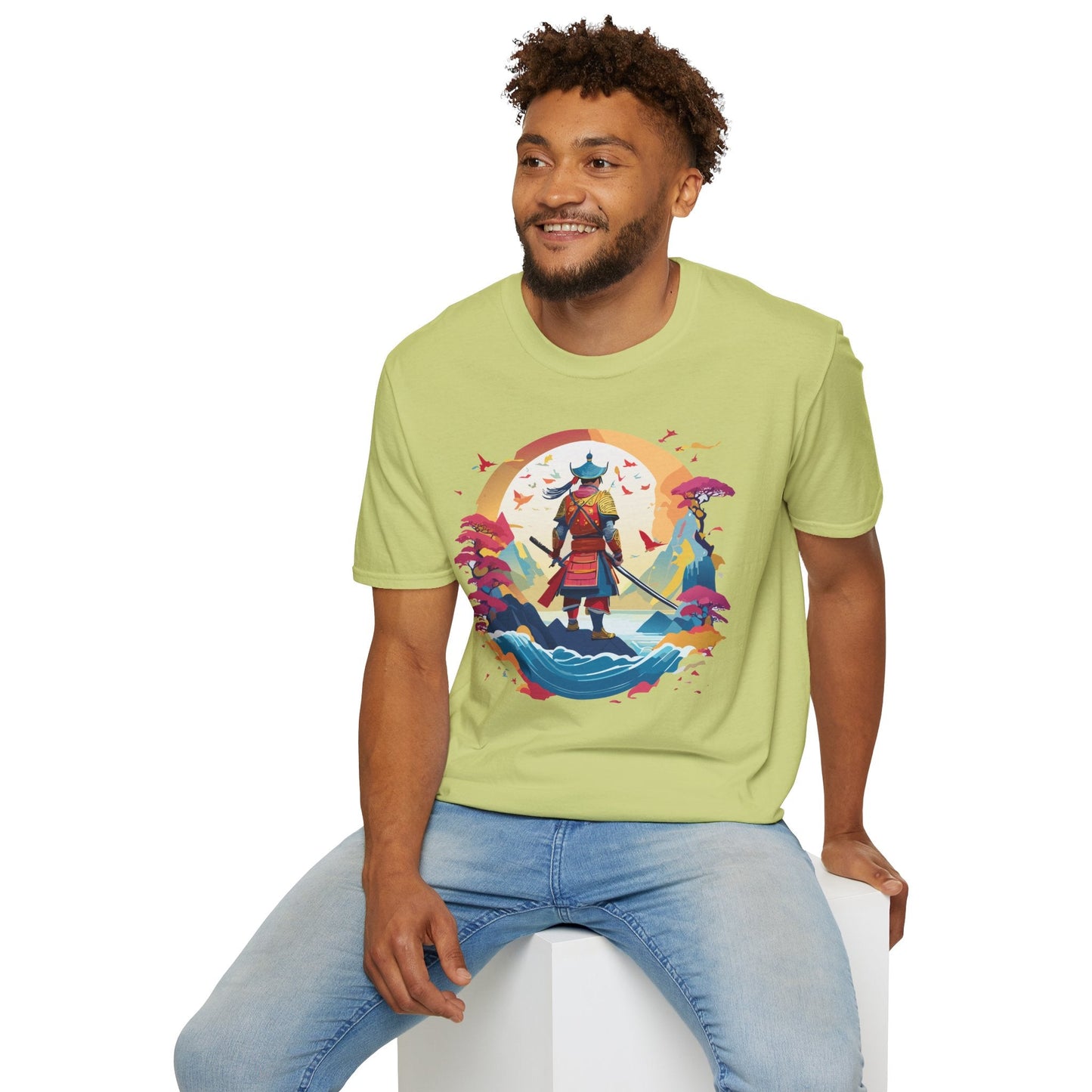 Samurai Shirt Unisex Tee Made With 100 Percent Ring Spun Cotton Soft Durable Comfort Gildan 64000