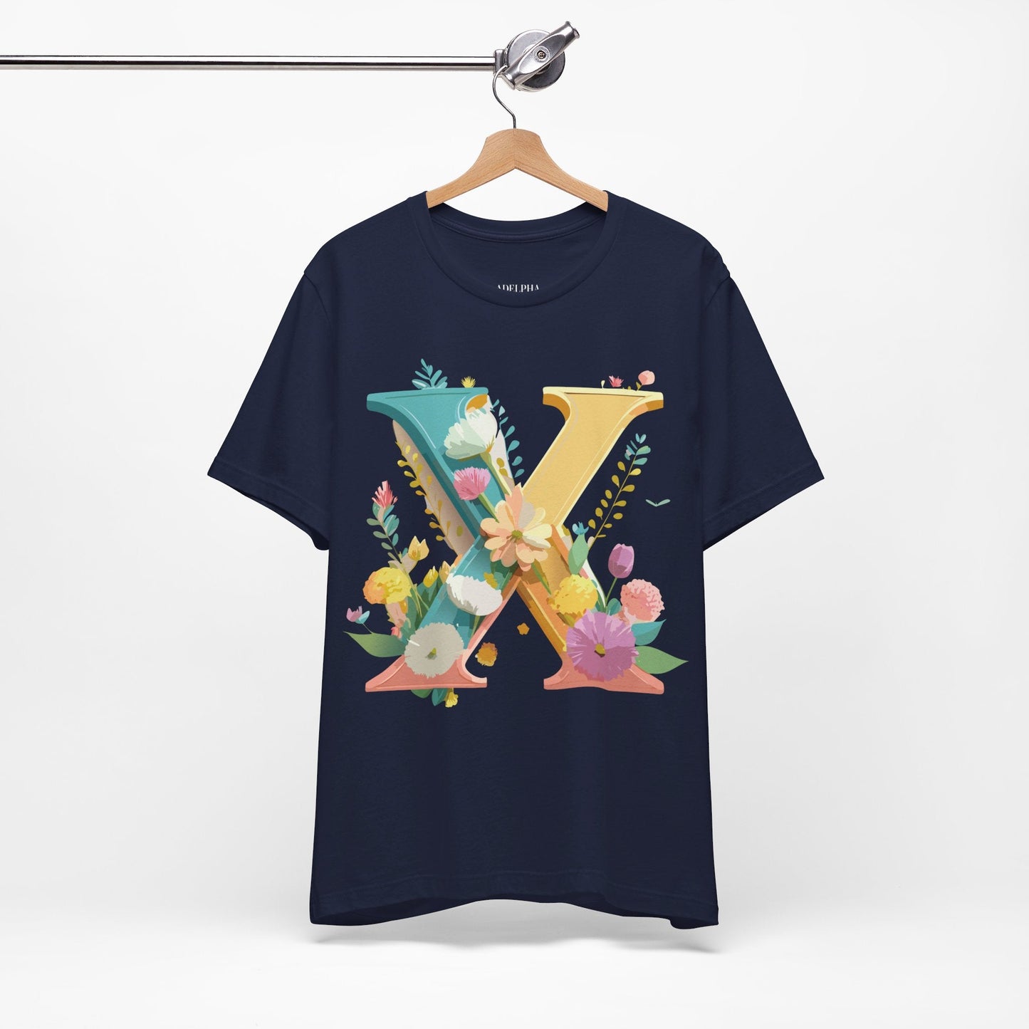 Letter X Shirt Unisex Graphic Tee Adelpha Vintage Inspired Artwork Short Sleeve Edition