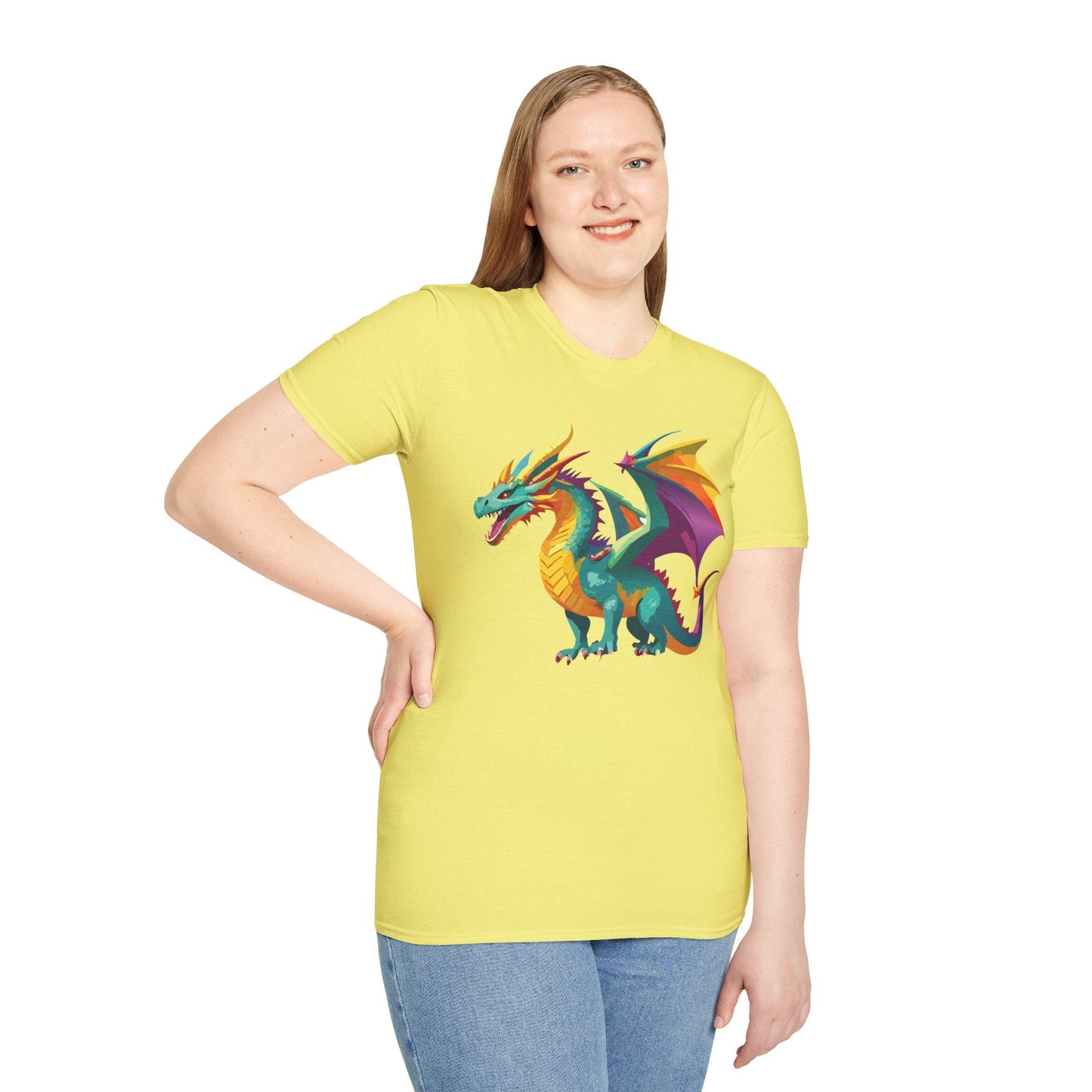 Dragon T Shirt Unisex Short Sleeve Art Design Gildan Softstyle Cotton Tee For Animal Lovers