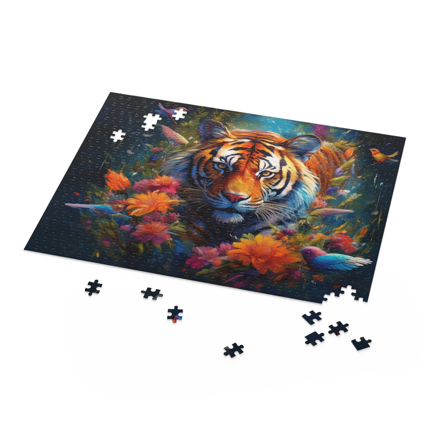 Tiger Puzzle 500-Chipboard Pieces in Box | Kids Puzzles Size: 16" x 20",  Ages 9+ and Family pn63