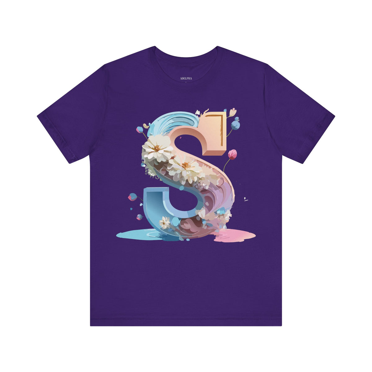 Letter S Graphic Unisex Cotton Bella+Canvas Tee with Art Letter Design