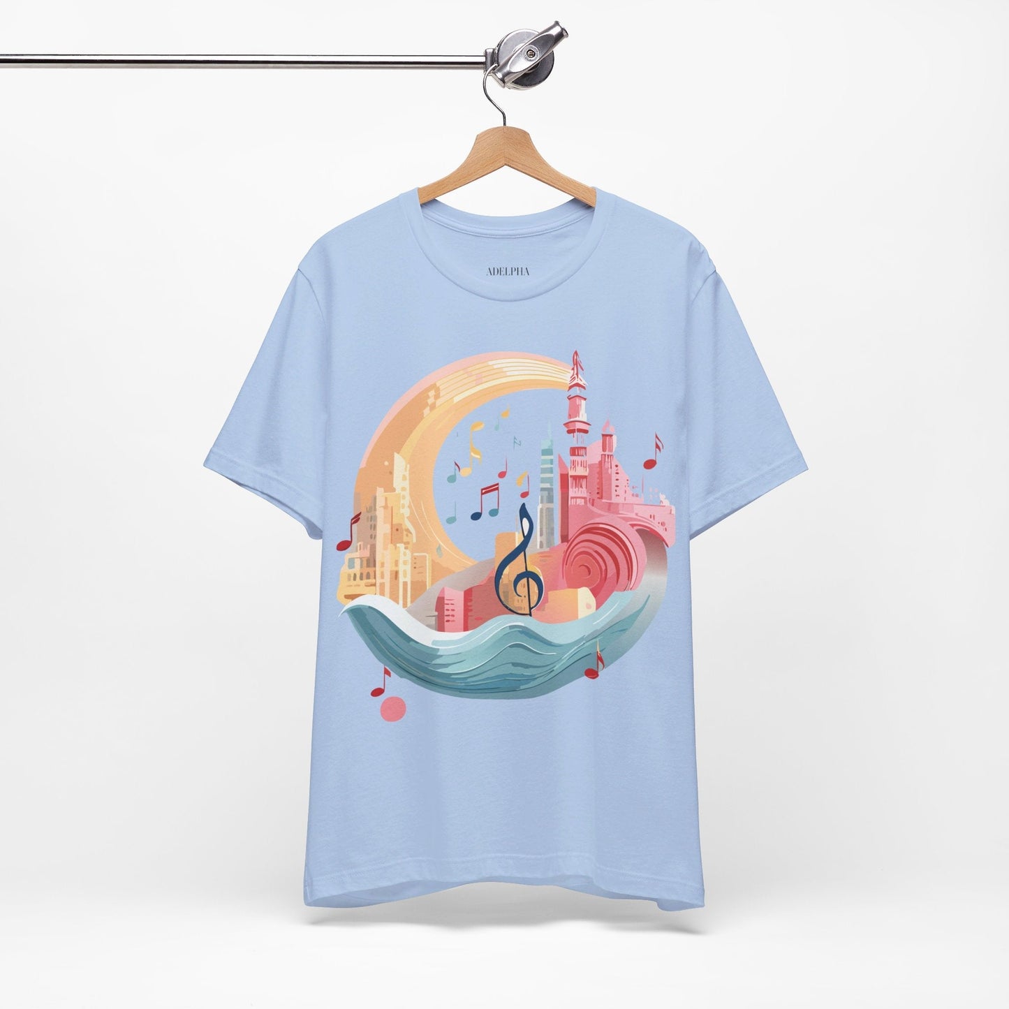 Music Graphic T Shirt Unisex Jersey Short Sleeve Art Design by Adelpha Vintage Inspired Tee