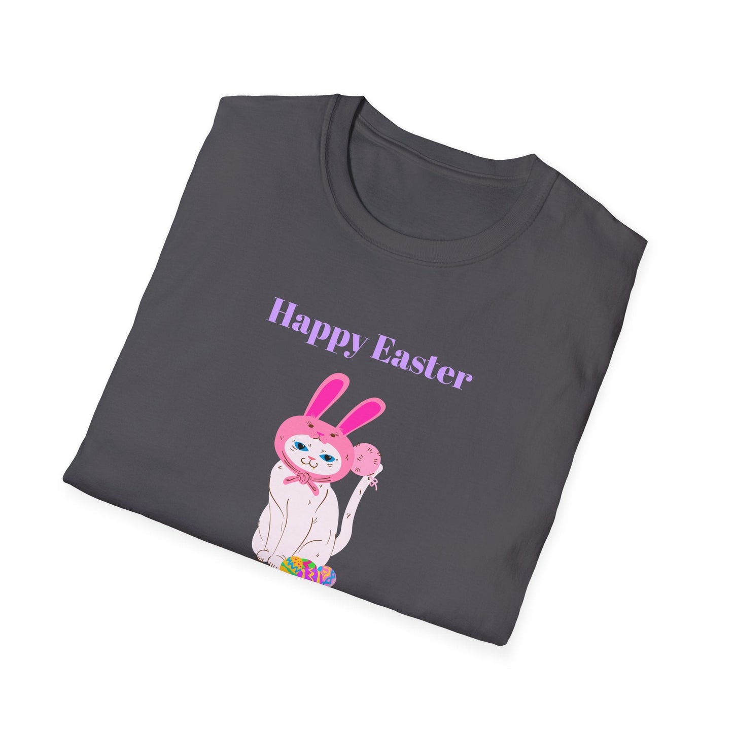 Unisex Easter Bunny T Shirt Softstyle 64000 Tee With Easter Design Print Gildan 100 Percent Ring Spun Cotton