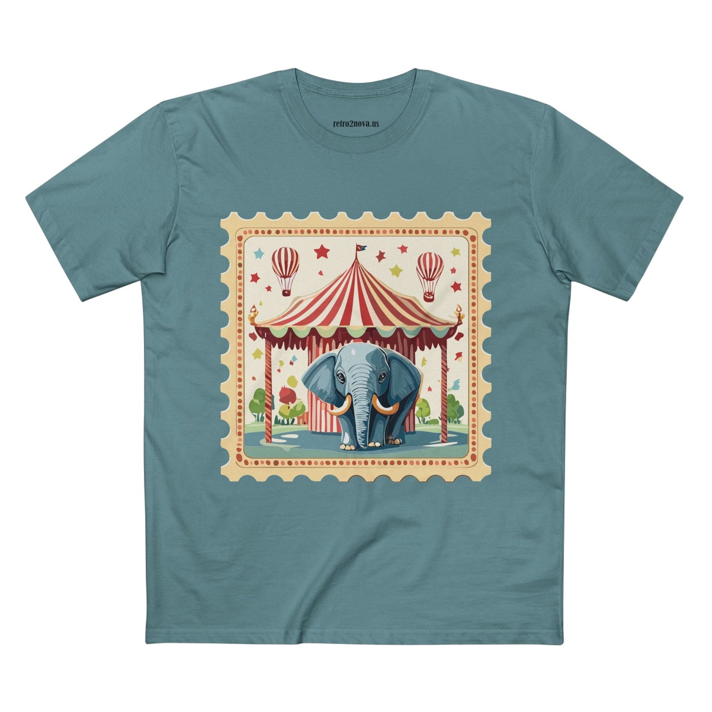 Retro2Nova Stamp Shirt Postage Stamp Art Design Unisex Premium Cotton Tee From Our Art Collection