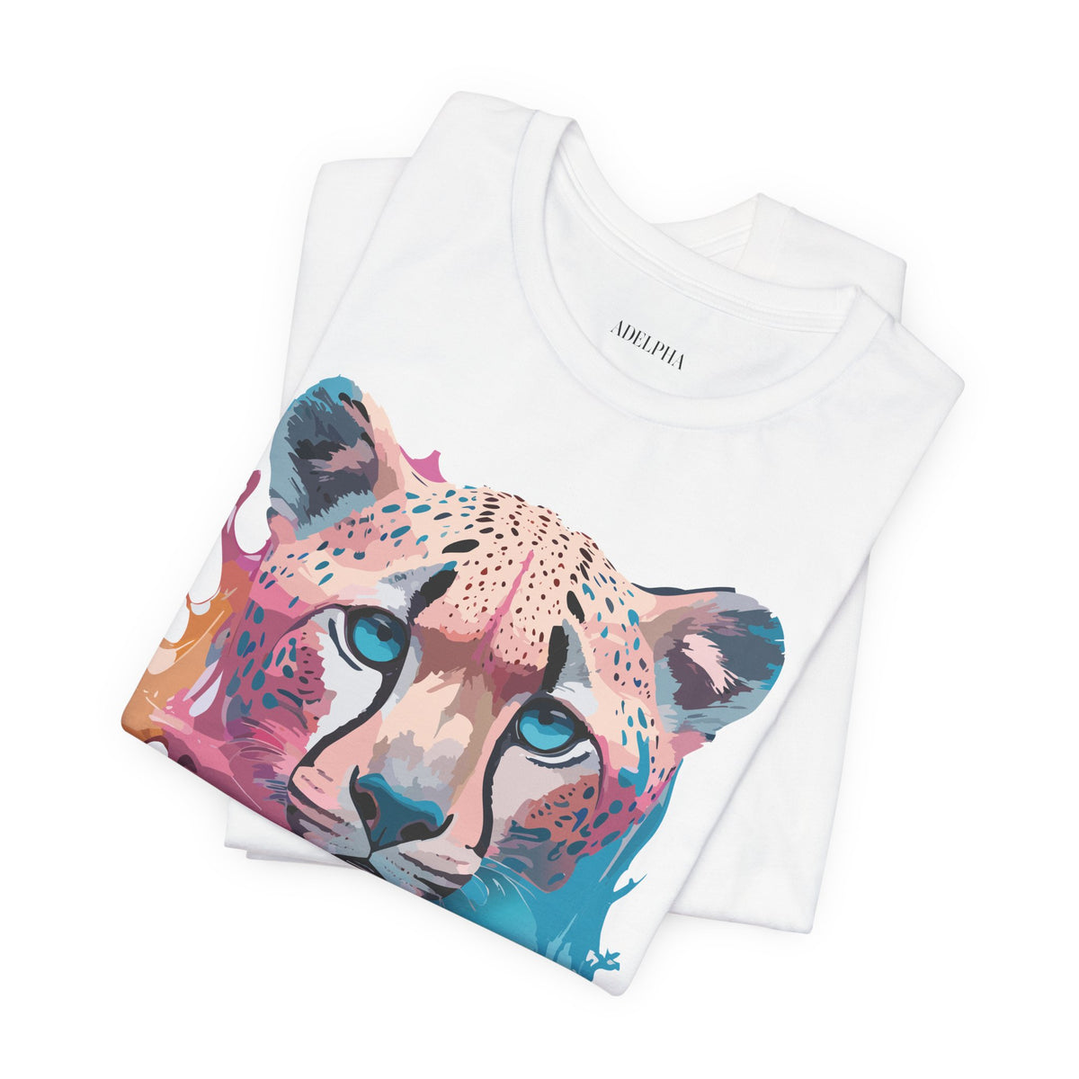 Cheetah Graphic Unisex Cotton Bella+Canvas Tee with Art Animal Design e303