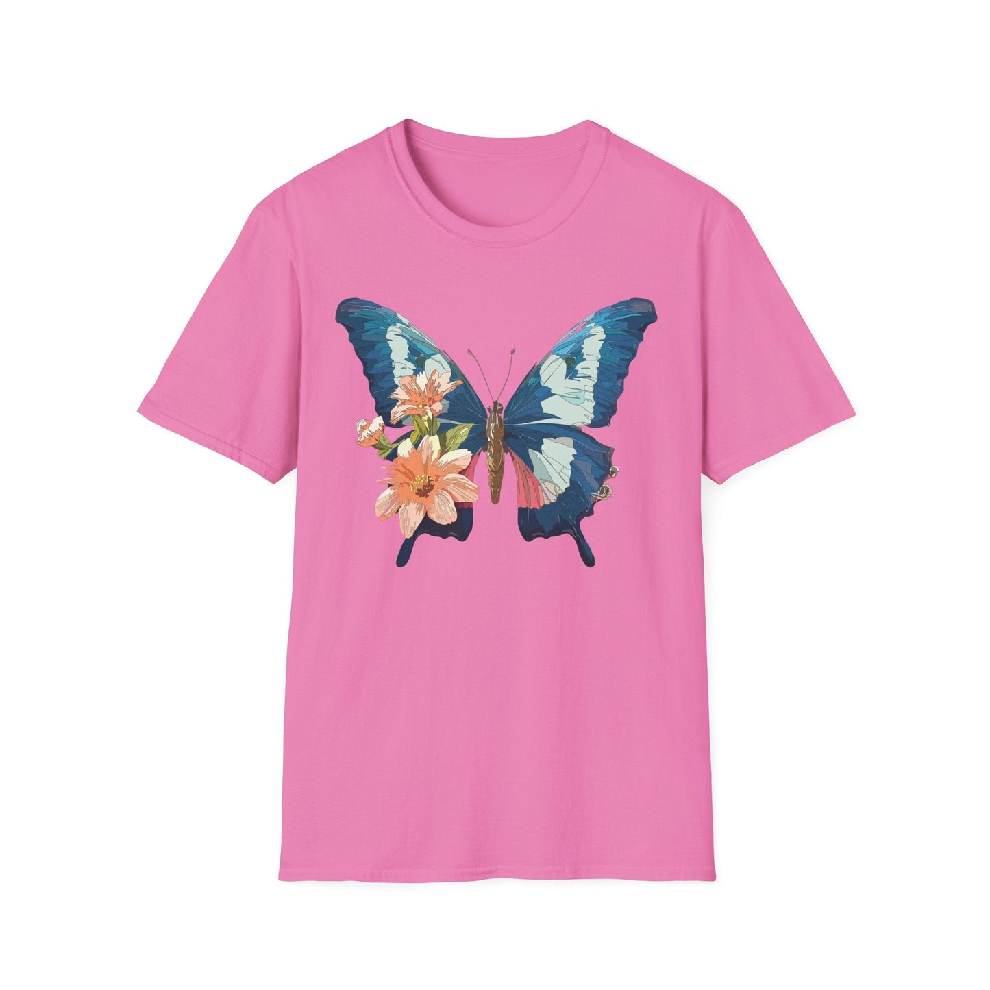 Butterfly Themed Unisex T Shirt Monarch Design Softstyle 64000 100 Cotton Tee For Everyday Comfort