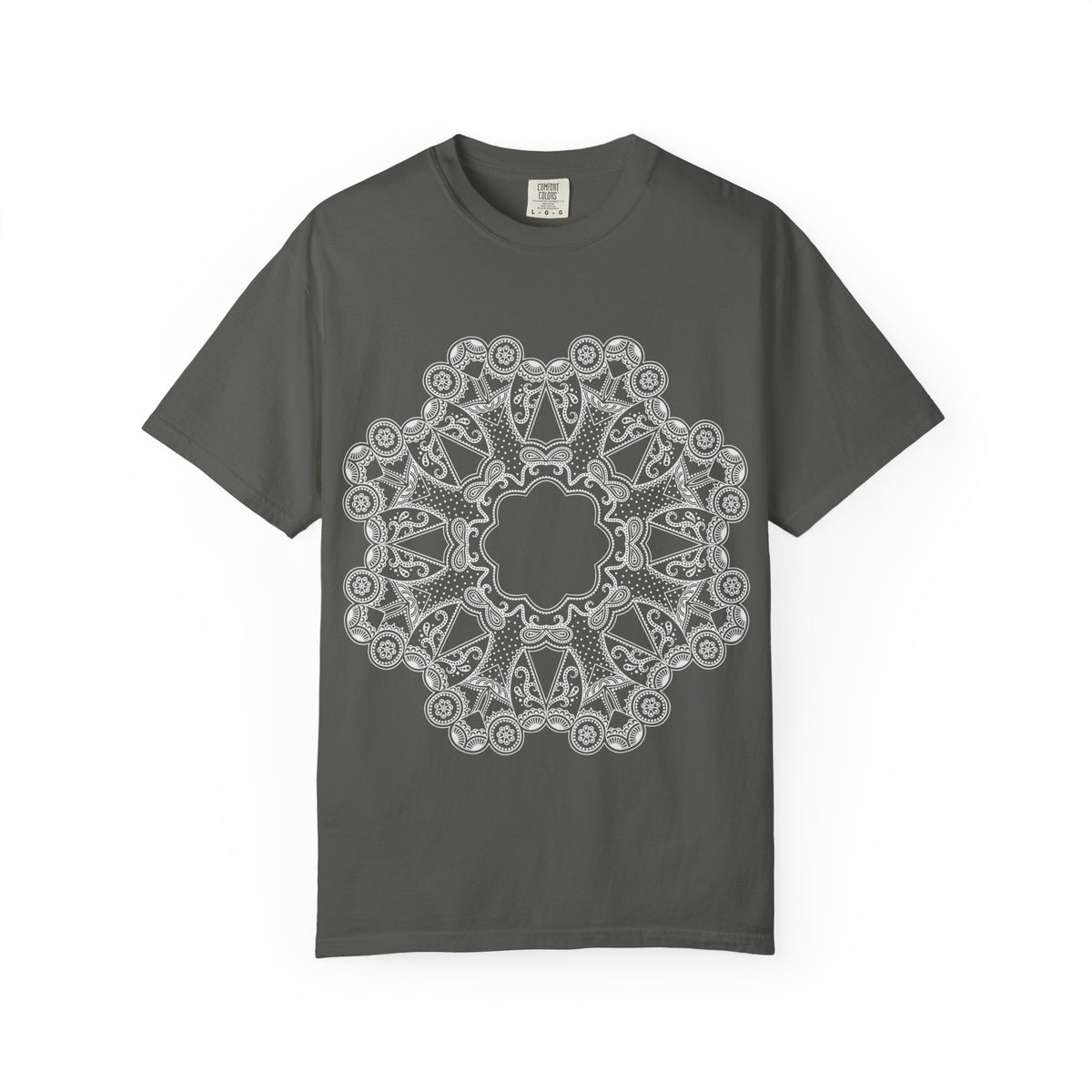 Unisex Garment Dyed Cotton T-Shirt with Mandala Graphic Design