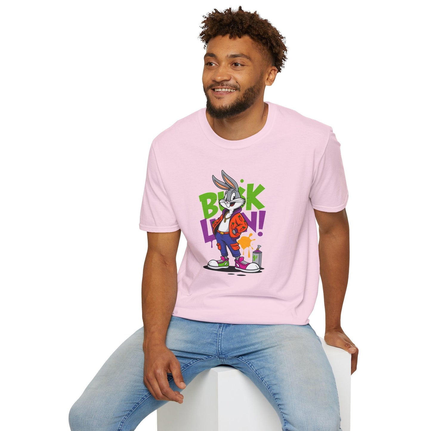 Cartoon Animal Graphic Tee Shirt Short Sleeve Unisex Animation Tee Softstyle Gildan 64000 Cotton