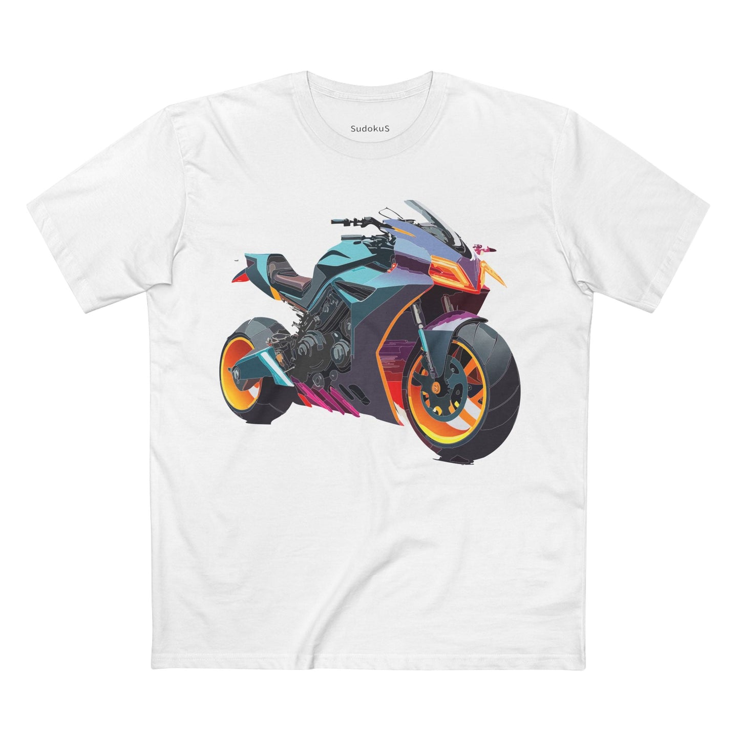 Moto Bike Graphic Unisex 100 Cotton Staple Tee 16