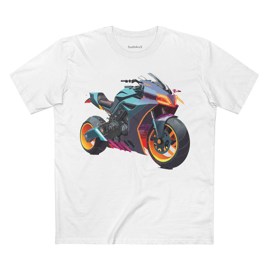 Moto Bike Graphic Unisex 100 Cotton Staple Tee 16