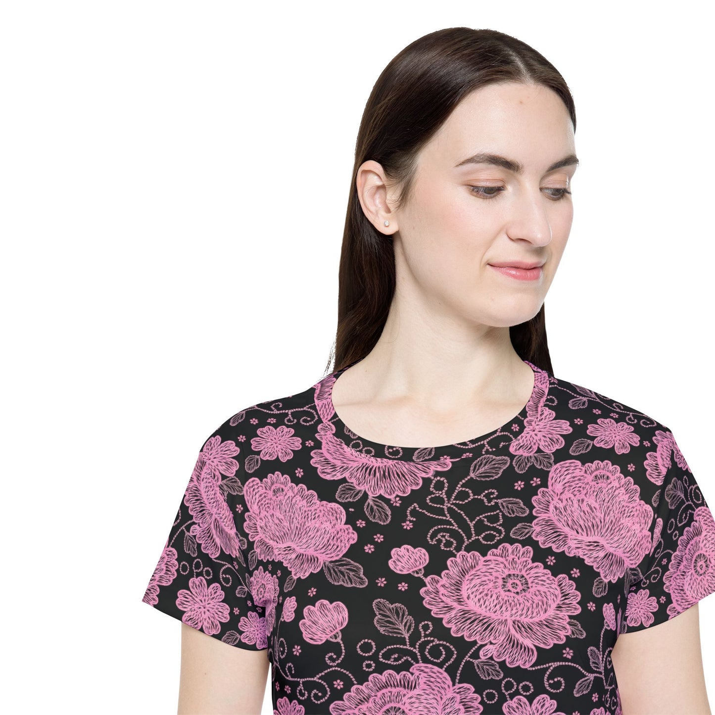 Lace Print Poly Shirt, Poly Shirt with Lace Print, Lace Shirt 62