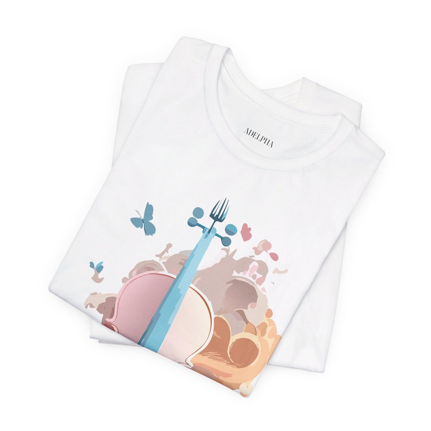 Music Graphic Unisex 100 Cotton Vintage Art with Musical Elements Tee 7