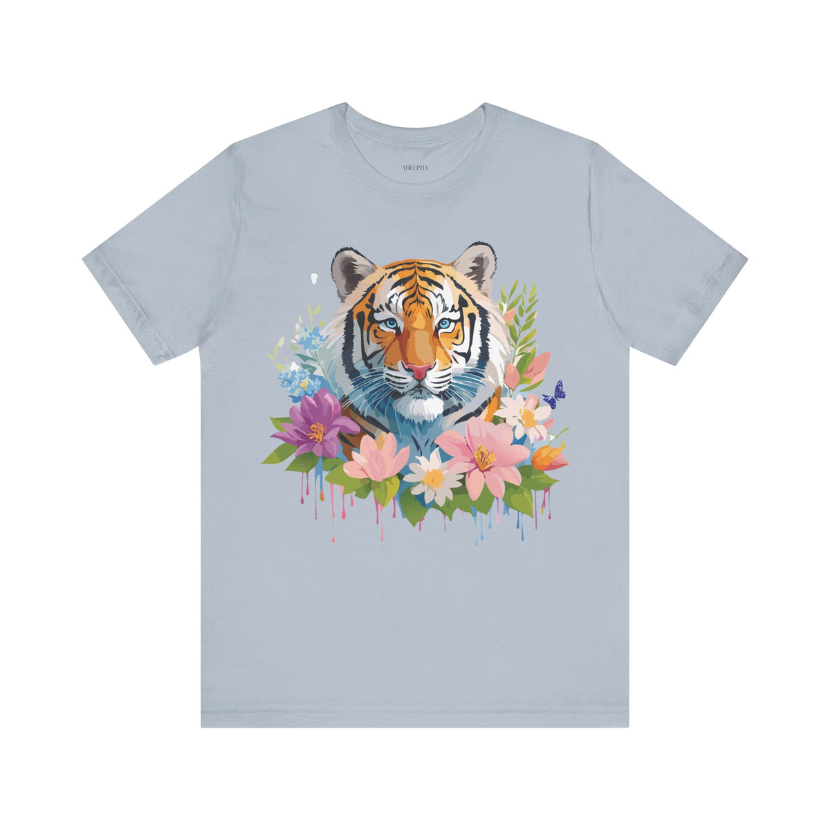 Tiger Graphic Unisex Cotton Bella+Canvas Tee with Art Animal Design e70