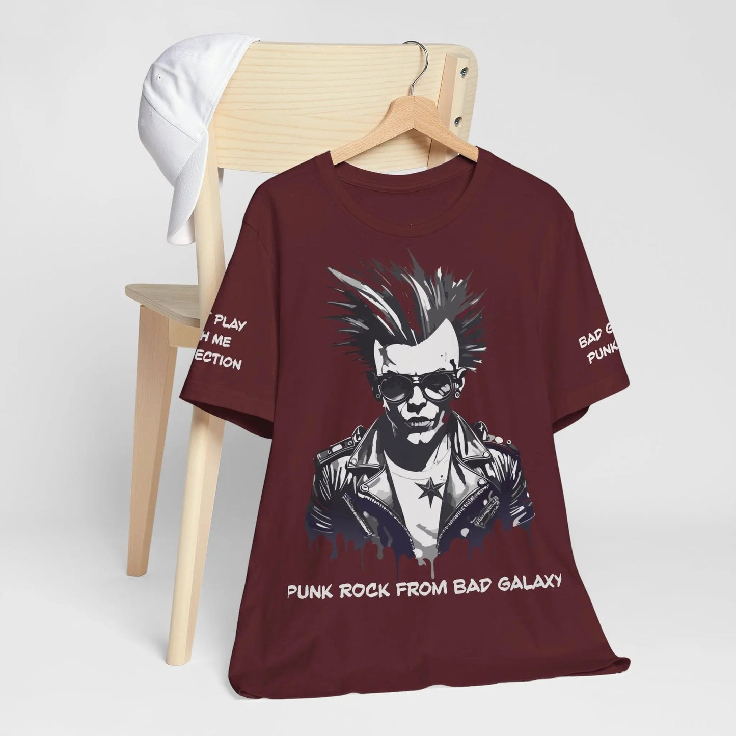 Bad Galaxy Punk Rock Tee Shirt Lightweight Fabric Made To Order 100 Percent Cotton Eco Friendly Inks