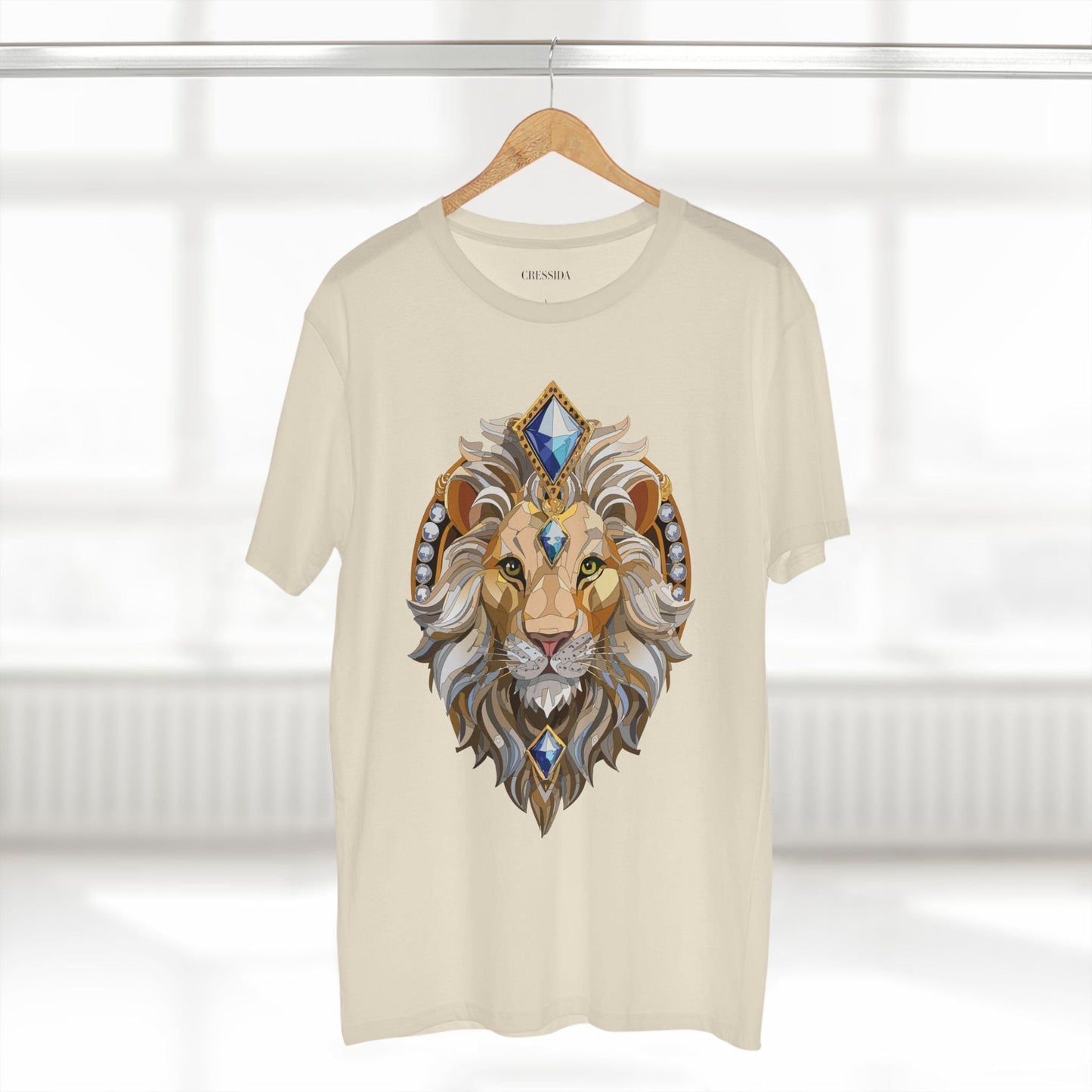 Lion Graphic Unisex 100 Cotton Tee With Unique Animal Golden Medallion Art Design 9