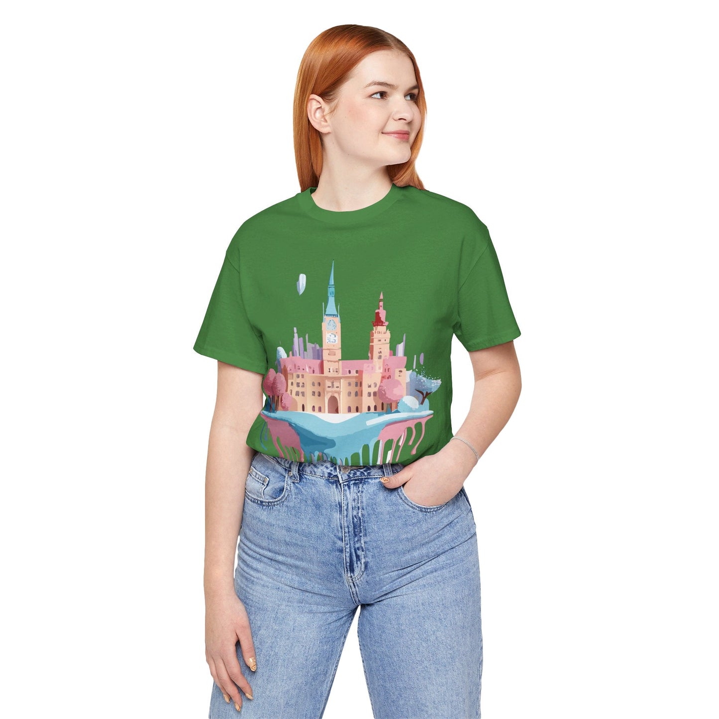 Prague Tourist Shirt Unisex Short Sleeve Graphic Tee Featuring Adelpha Vintage Artwork