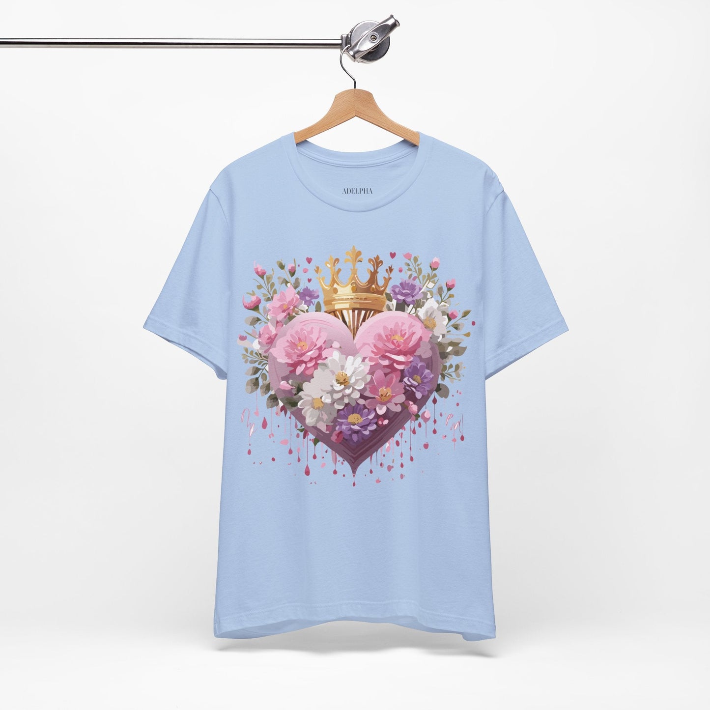 Valentine Day Graphic Unisex 100 Cotton Vintage Artwork with Love and Flower Design Tee 2