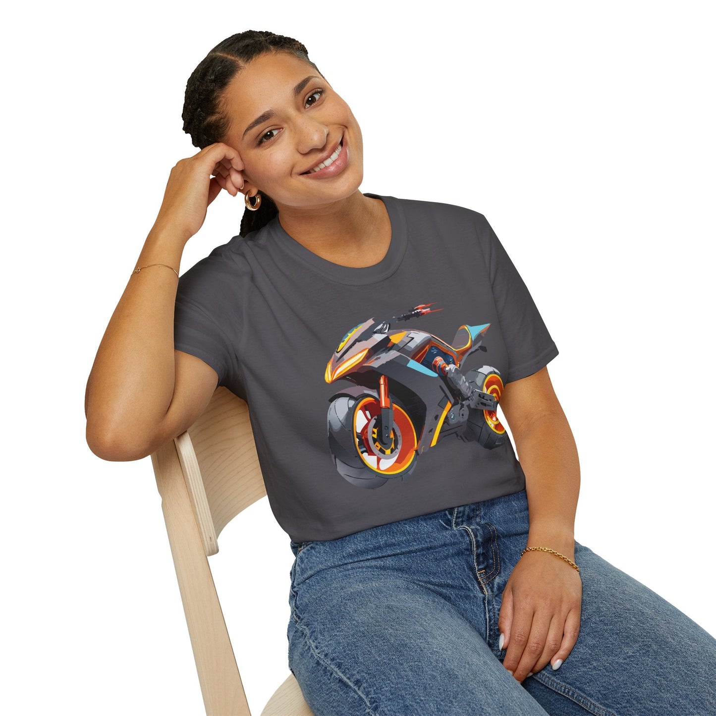 Unisex Bike T Shirt With Motorcycle Graphic MTB Tee Cotton Softstyle Comfort For Riders