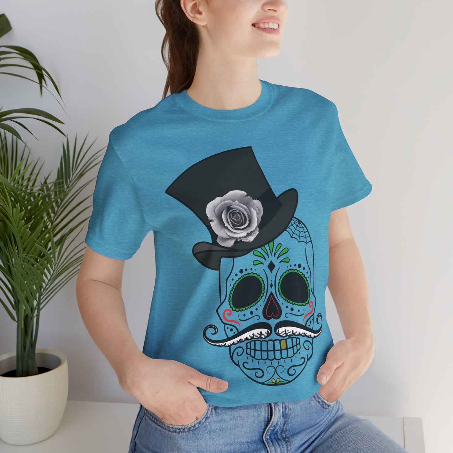 Unisex-T-Shirt aus Baumwolle mit Totenkopf