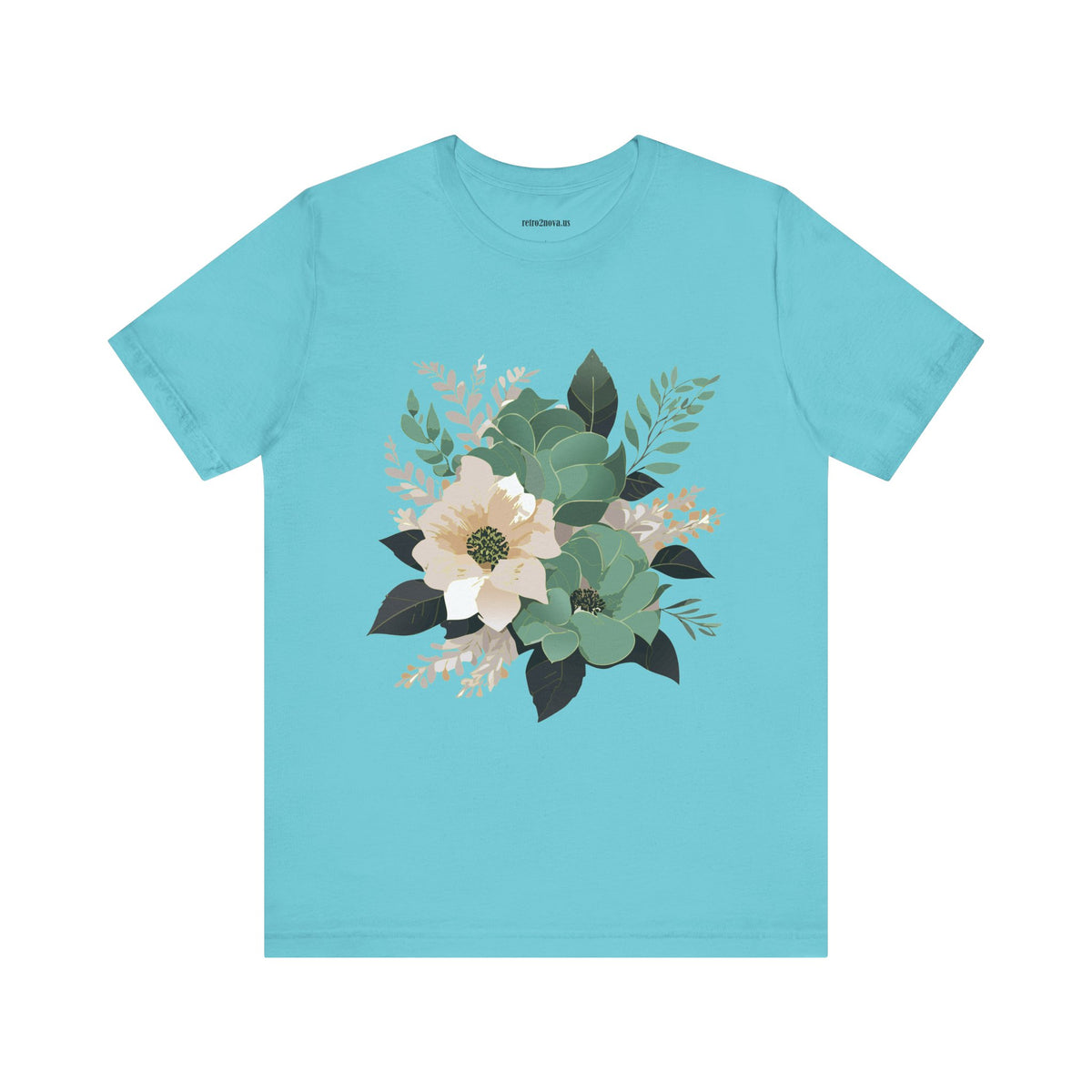 Floral Graphic Unisex Cotton Bella+Canvas Tee with Flowers Design ab13
