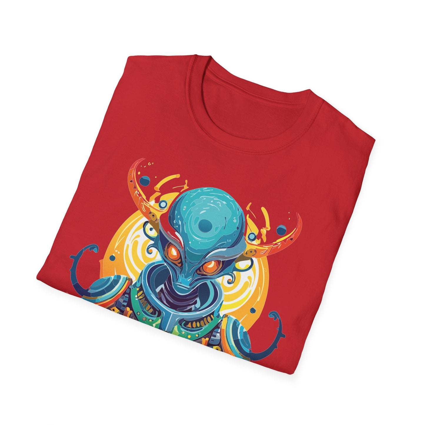 Alien Graphic Unisex Cotton Softstyle UFO Artwork Tee 5