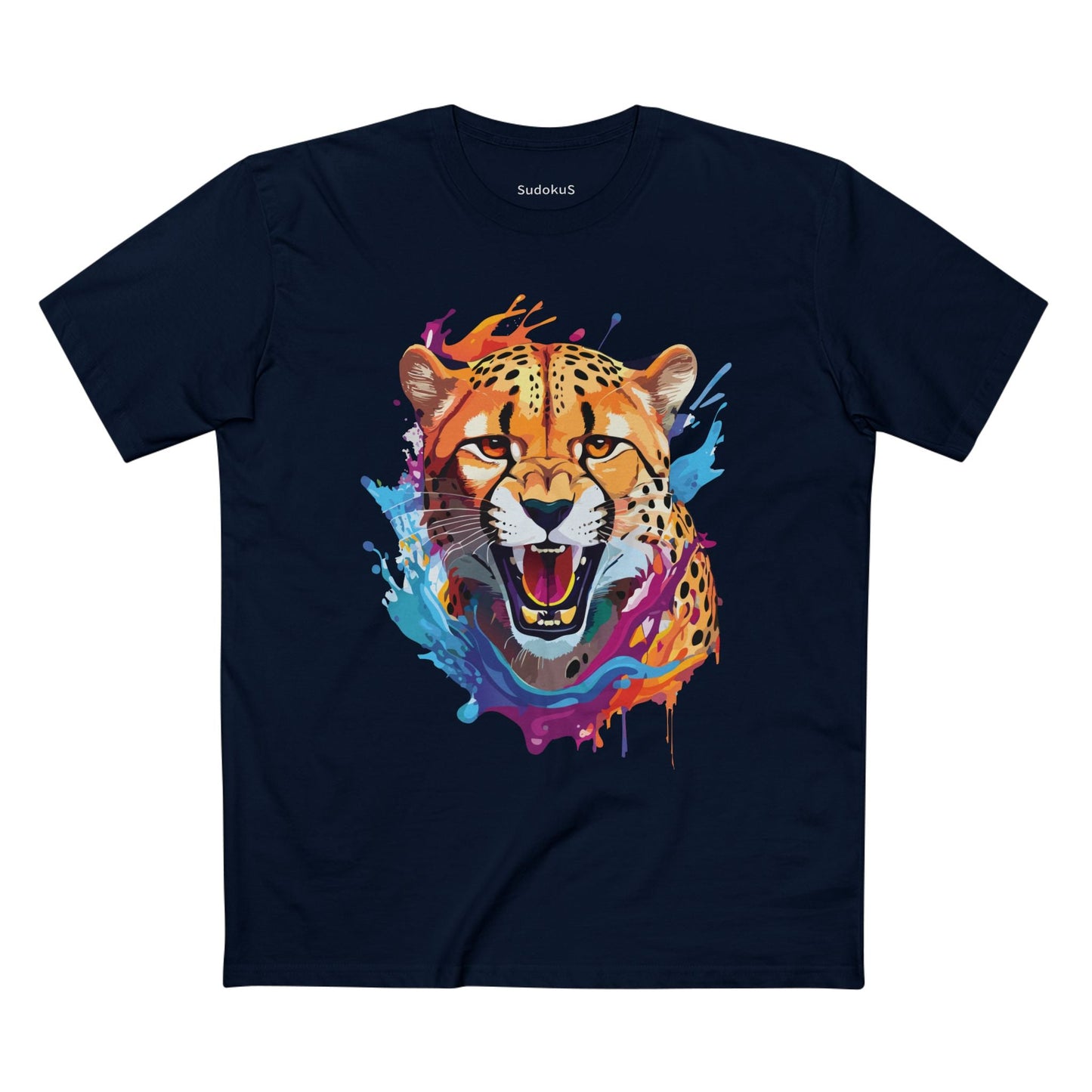Cheetah Graphic Unisex 100 Cotton Staple Tee with Animal Design Artwork 23