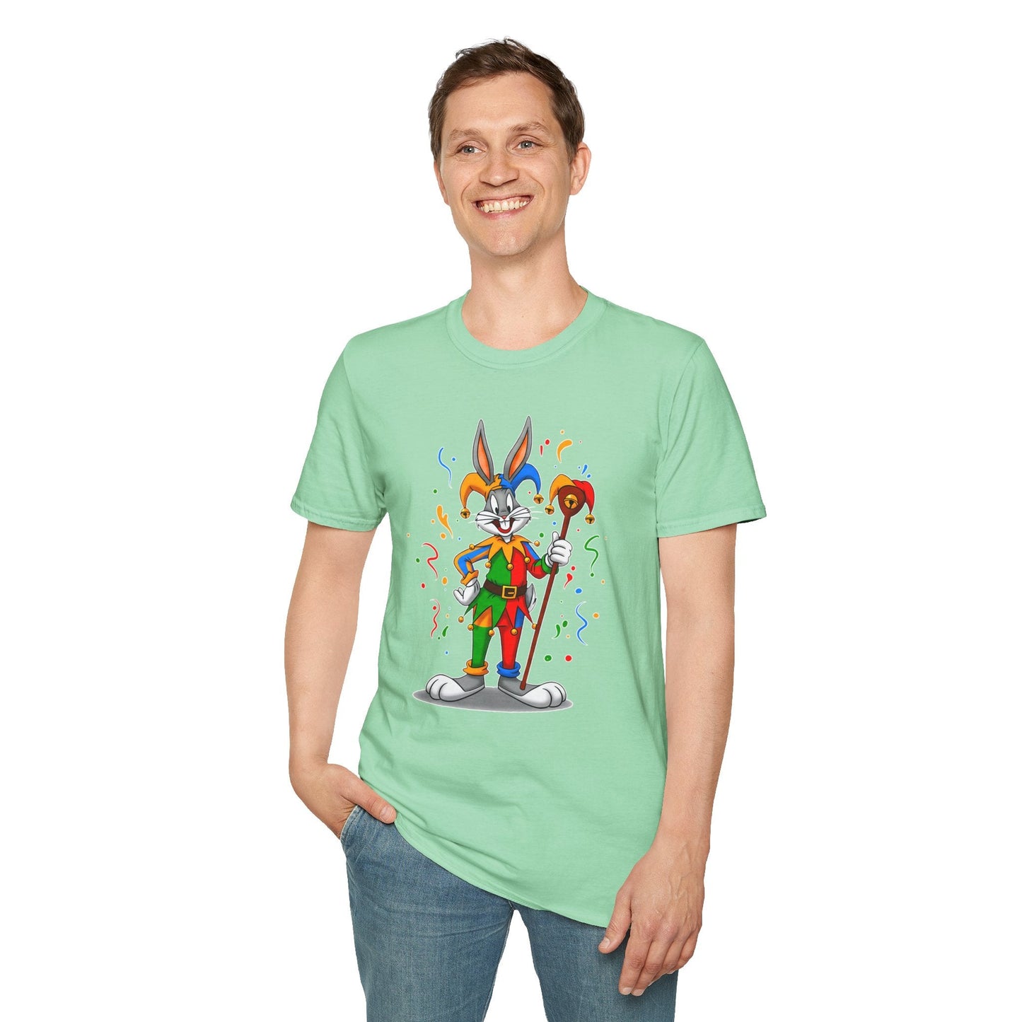 Cartoon Bunny Graphic Unisex Cotton Animal Animation Artwork Design Tee 22
