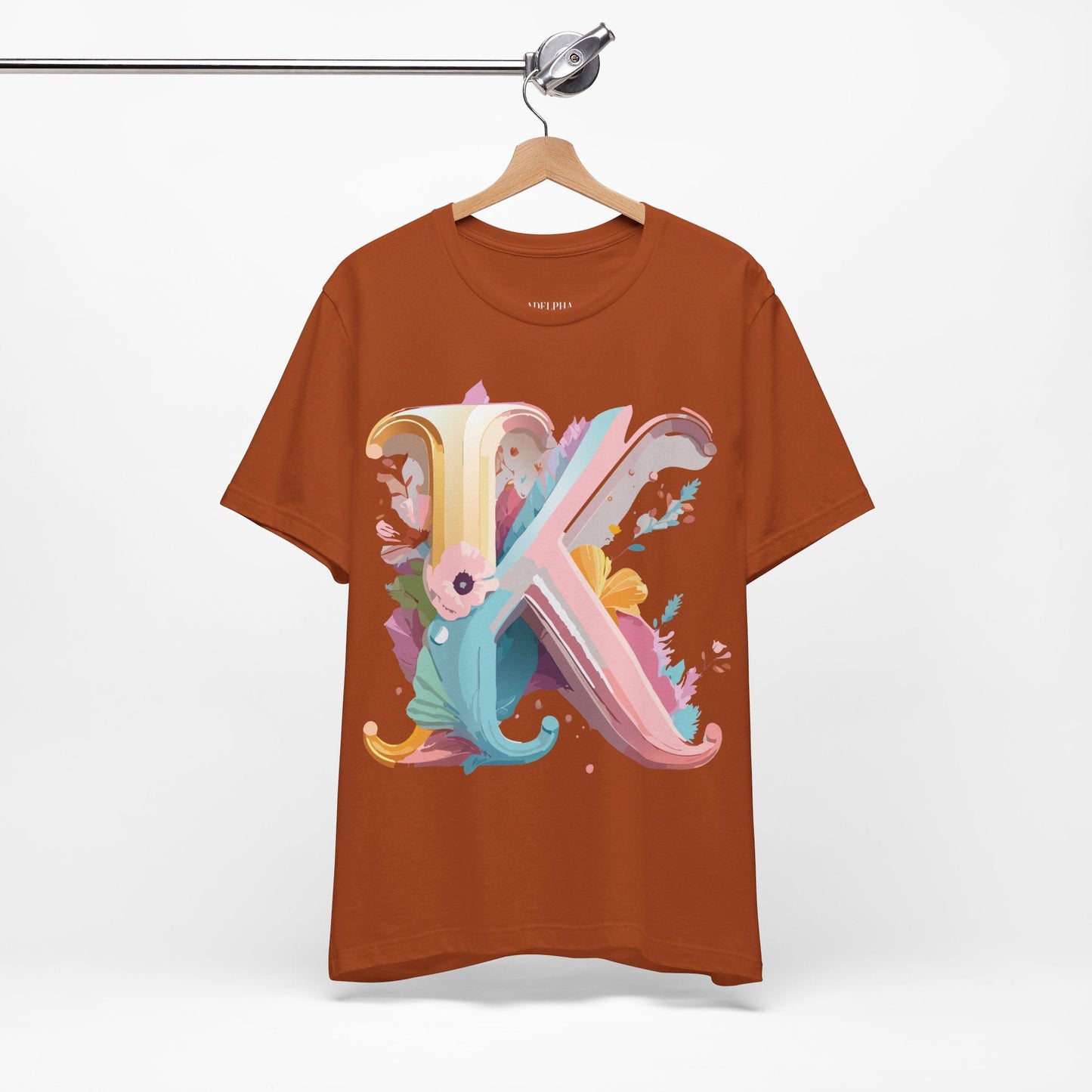 Letter K Shirt Unisex Graphic Tee With Vintage Inspired Artwork Adelpha Premium Comfort