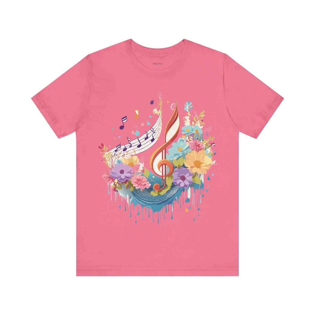 Music Graphic Unisex Cotton Bella+Canvas Tee with Art Design n189