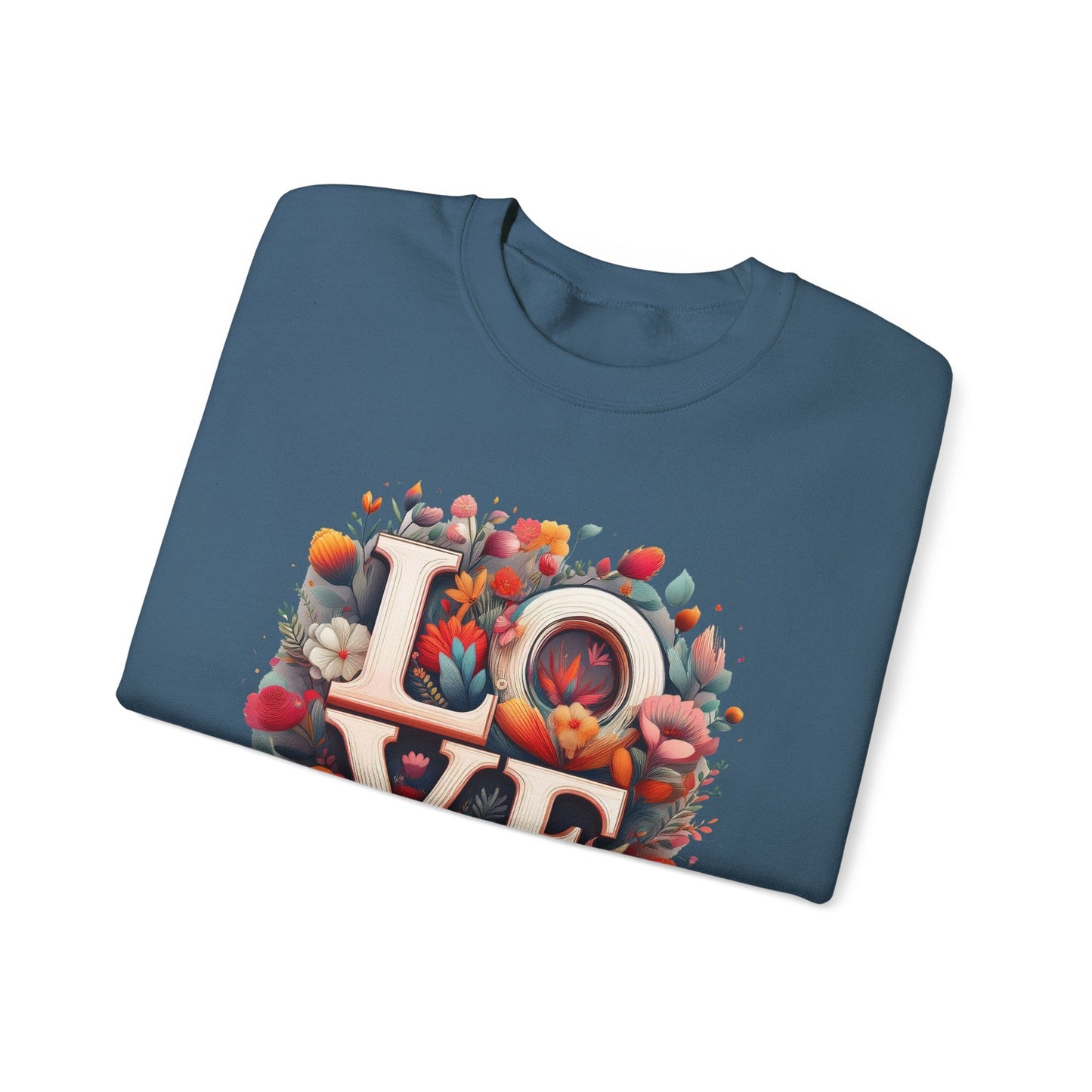 Floral Love Valentines Day Sweatshirt Unisex Crewneck Love Flower Gift Idea Cozy Everyday Wear