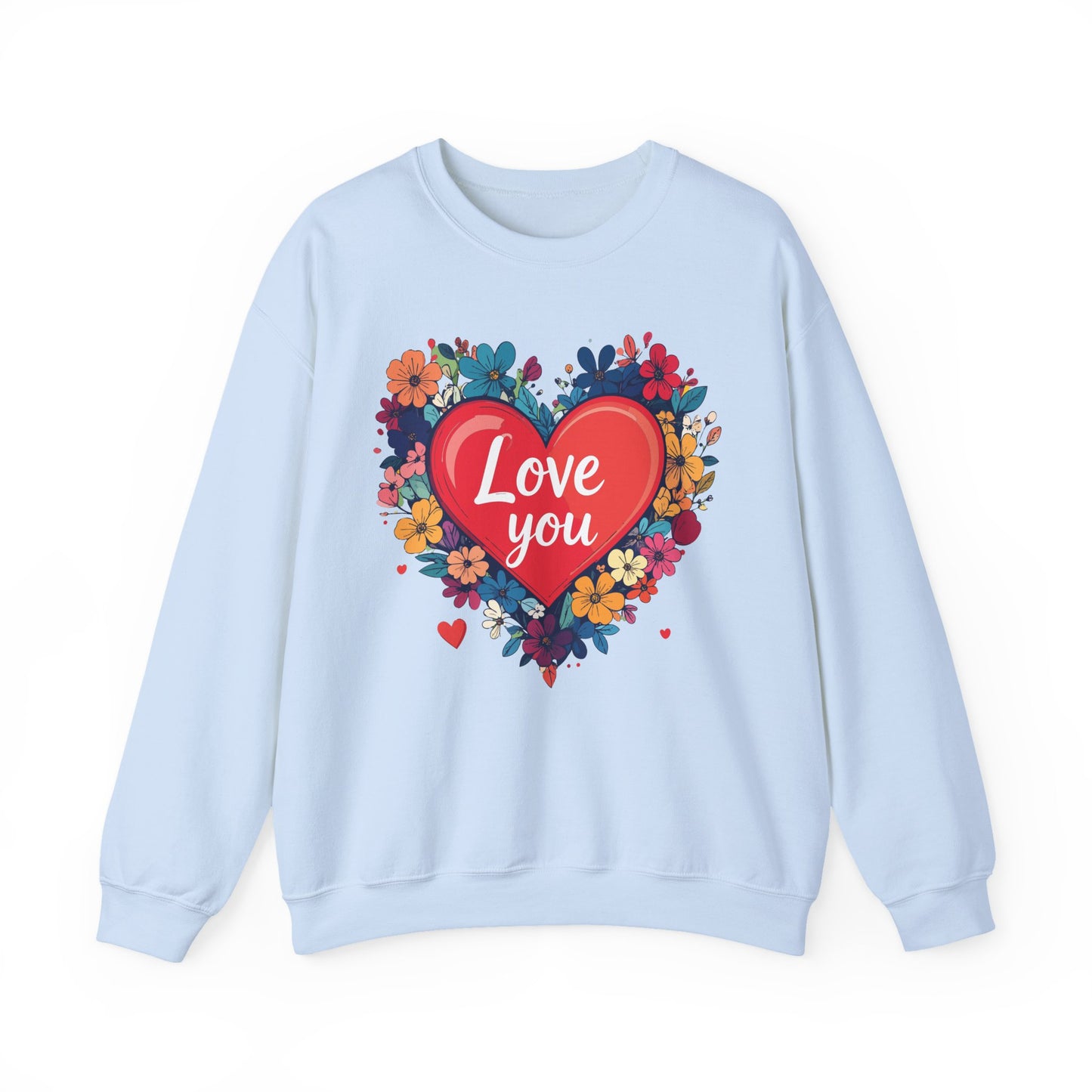 Big Heart Sweatshirt, Floral Heart Sweatshirt, Floral Love Sweatshirt, Valentine's Day Sweatshirt, Heart Floral Sweatshirt 107