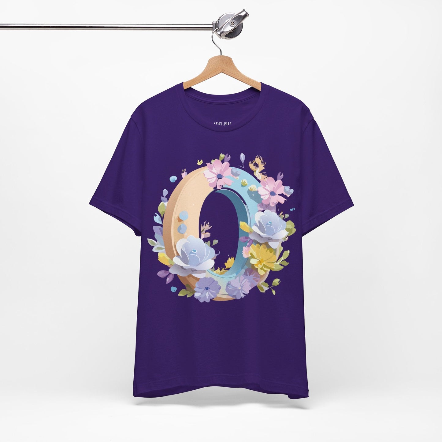 Letter O Shirt Unisex Graphic Tee With Vintage Inspired Art By Adelpha Premium Jersey Short Sleeve