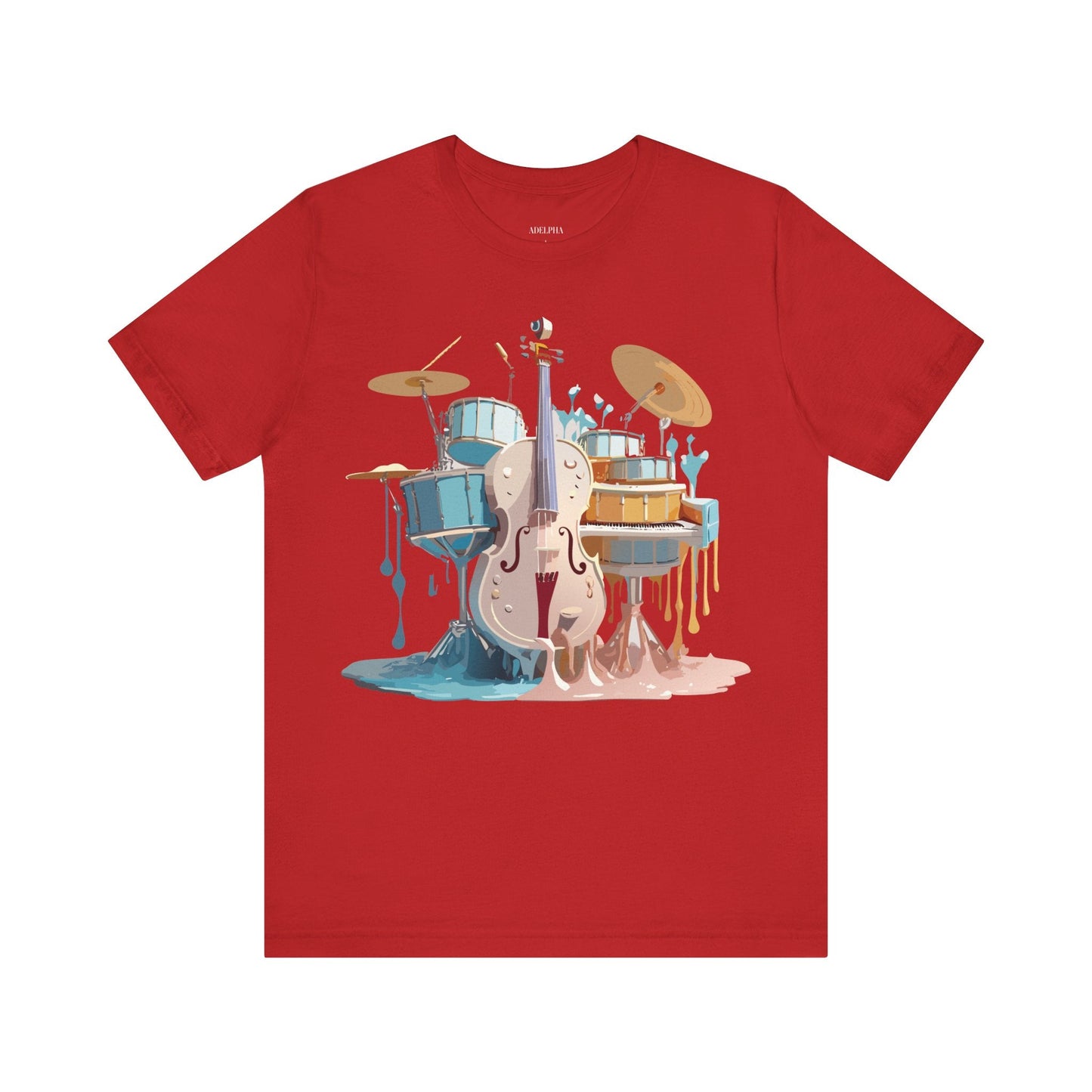 Music Graphic Unisex 100 Cotton Vintage Art with Musical Elements Tee 84