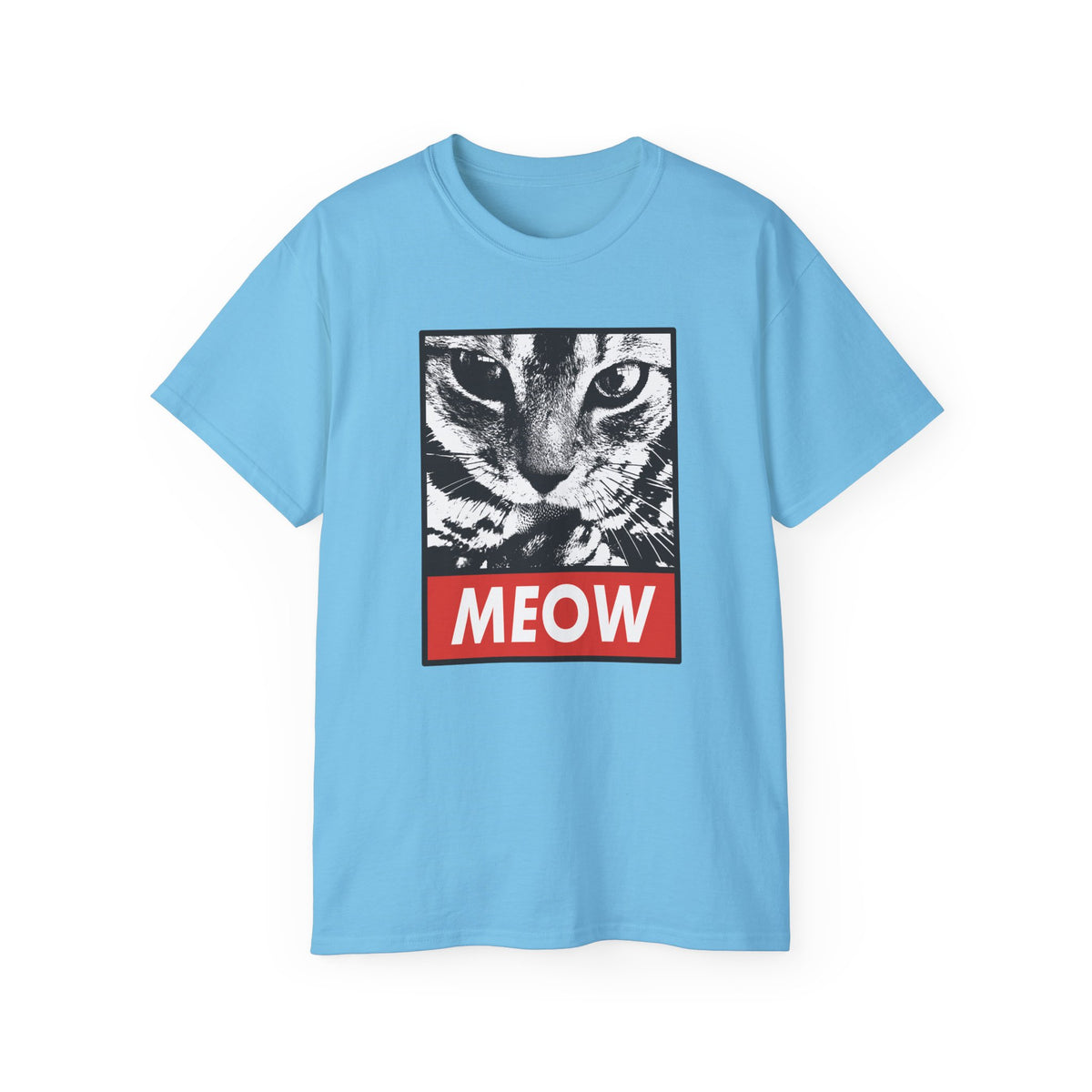 MEOW Cat Face Tee | Retro Pop Art Cat Graphic T-Shirt