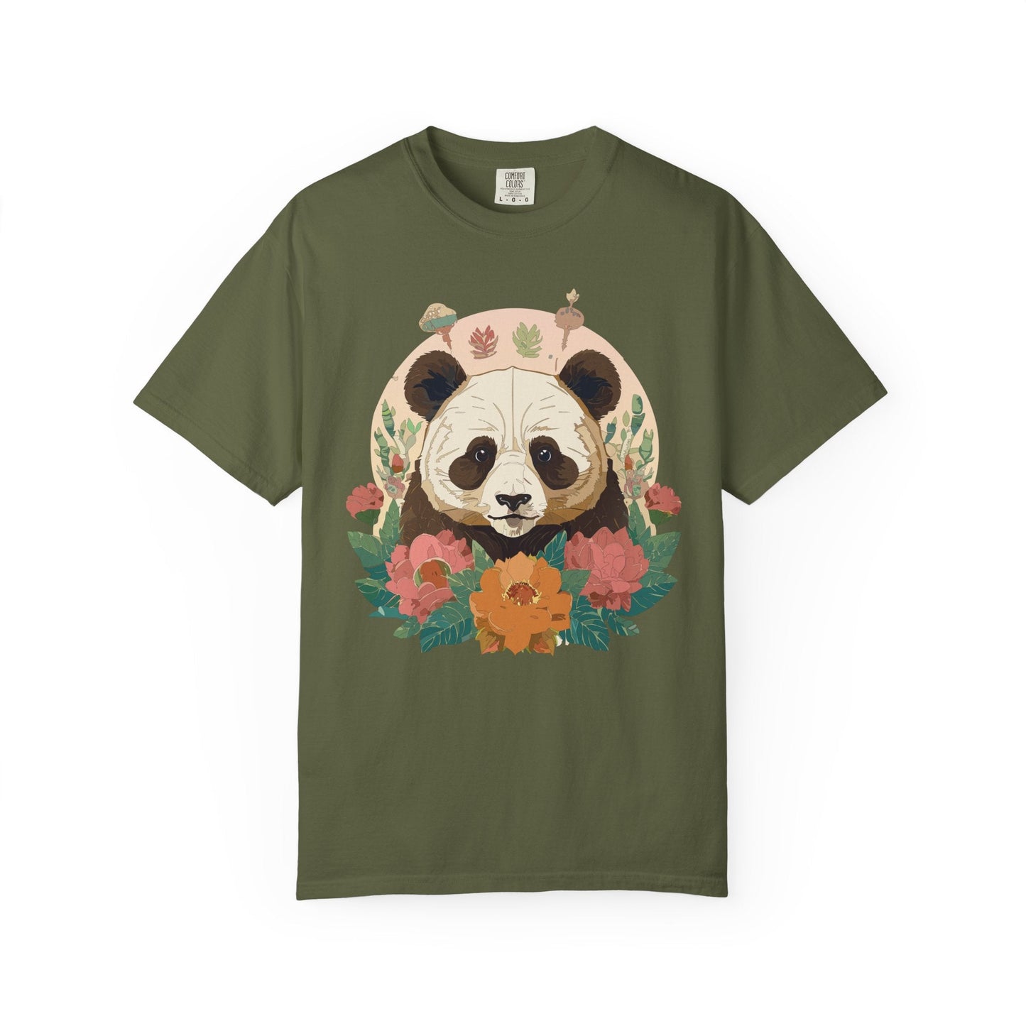 Panda Portrait Graphic T-Shirt Unisex Cotton Floral Animal Art Tee p2