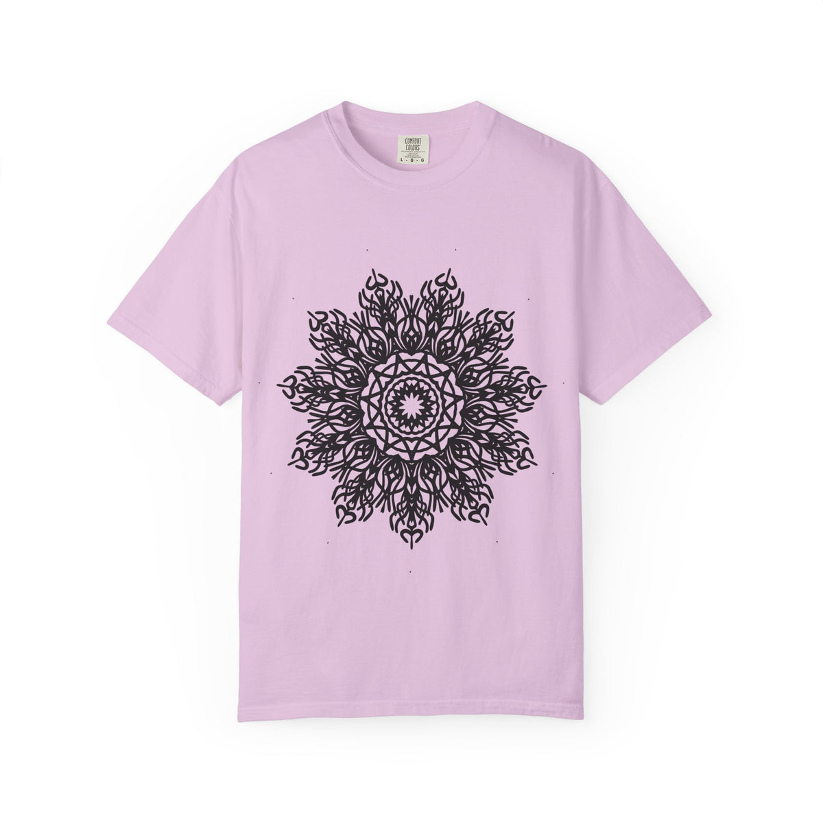 Unisex Garment Dyed Cotton T-Shirt with Mandala Graphic Design