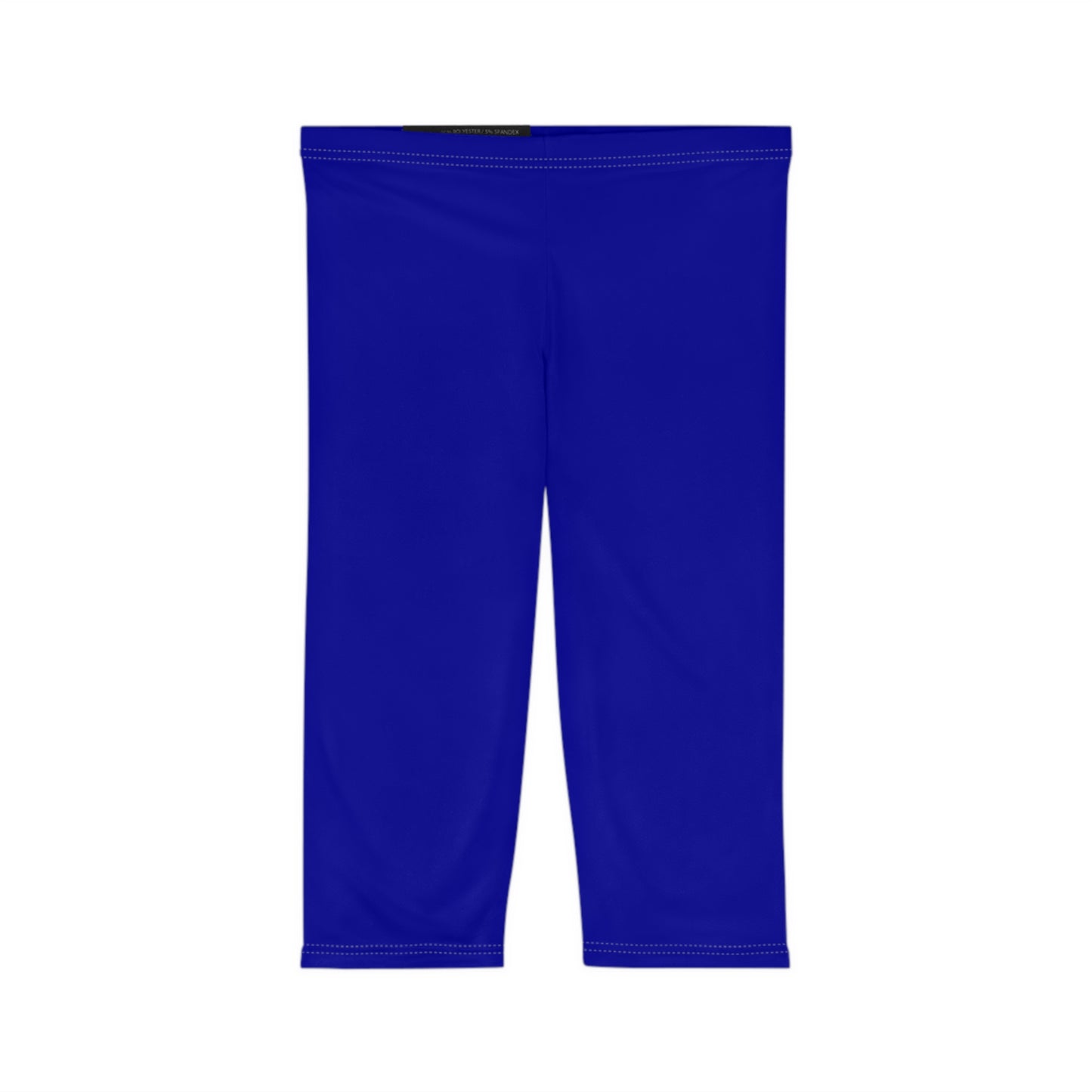 Navy Electric Color Women's Brushed Suede Poly Span Casual Capri Leggings XS-2XL