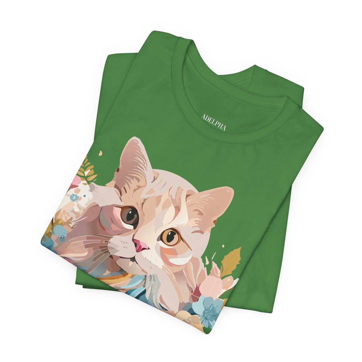 Cat Graphic Tee Unisex Short Sleeve Shirt With Adelpha Vintage Artwork