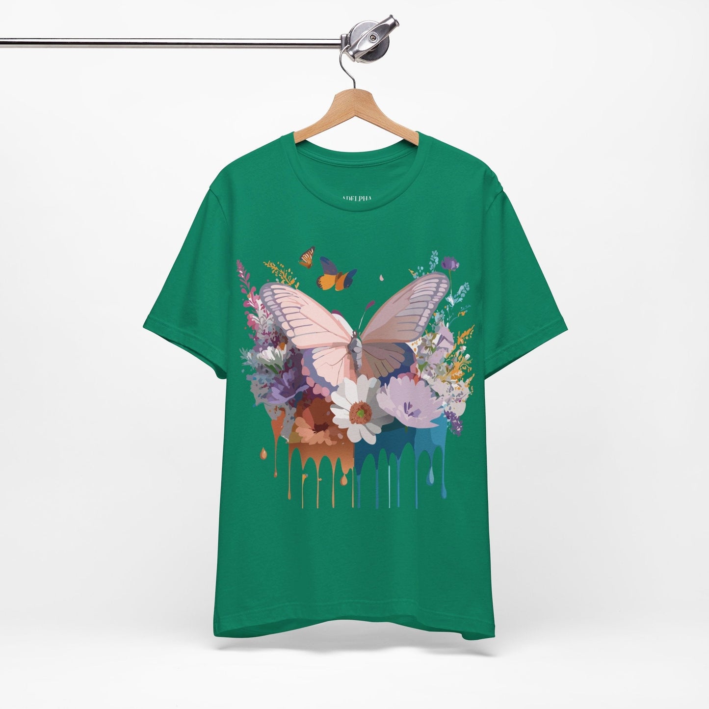 Butterfly Graphic Tee Unisex Vintage Art Design Adelpha Short Sleeve