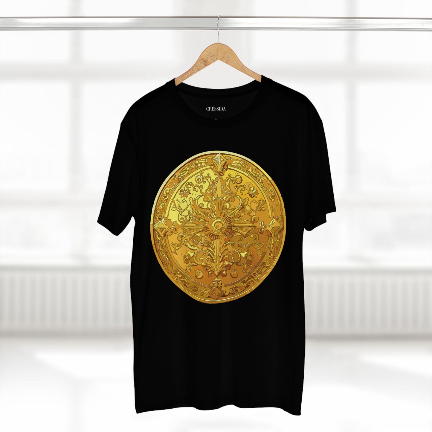Antique Gold Coin Graphic Design T-Shirt Unisex 100 Cotton With Golden Print Artwork Tee 24