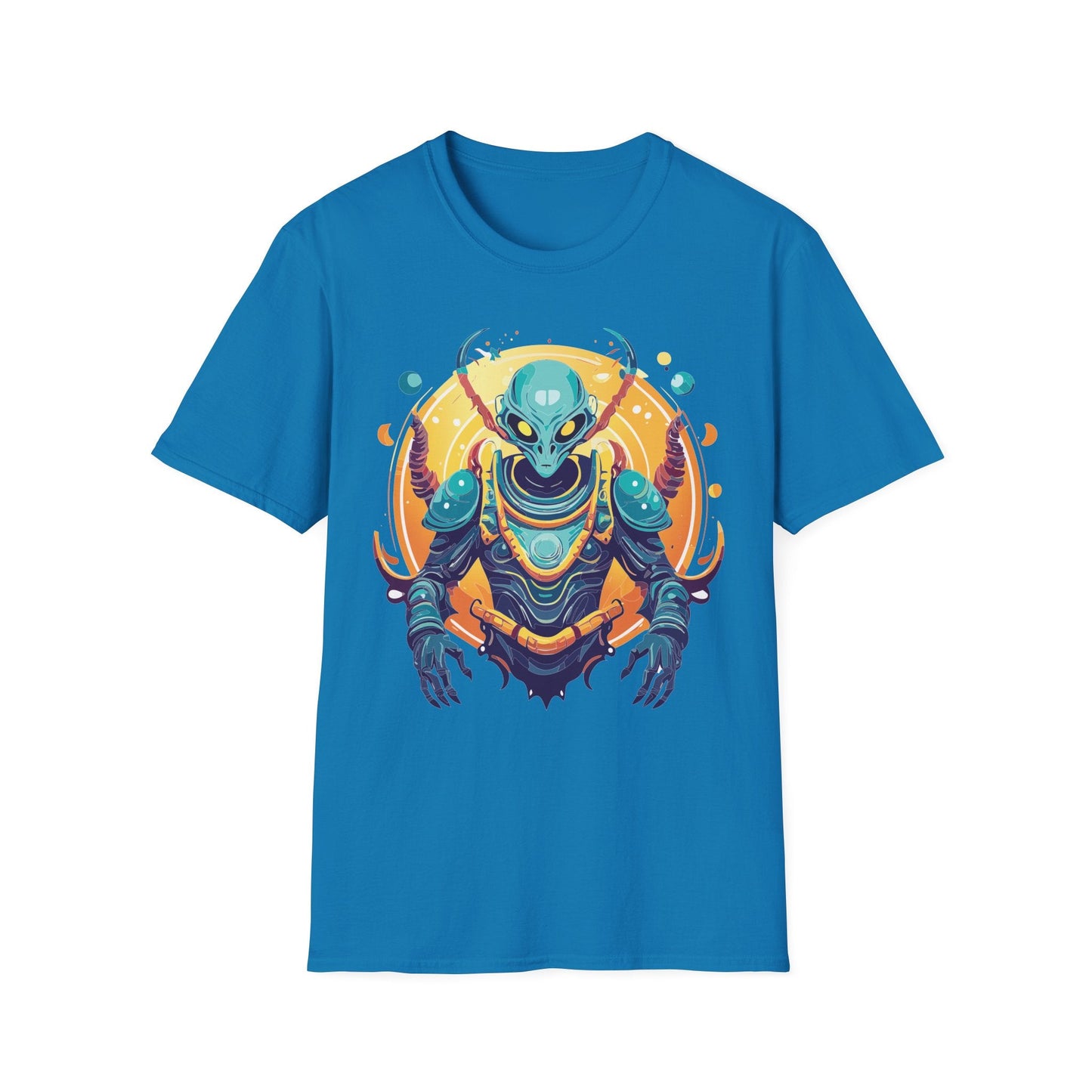 Alien Graphic Unisex Cotton Softstyle UFO Artwork Tee 16