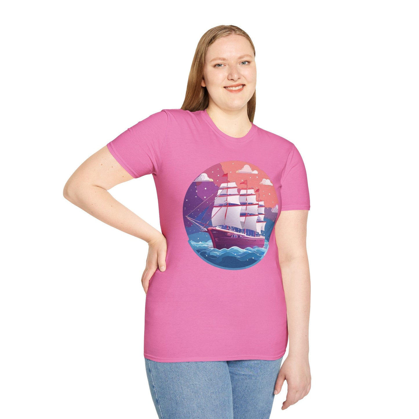 Unisex Gildan Softstyle 64000 T Shirt Ship Frigate Vessel Tee For Maritime Enthusiasts