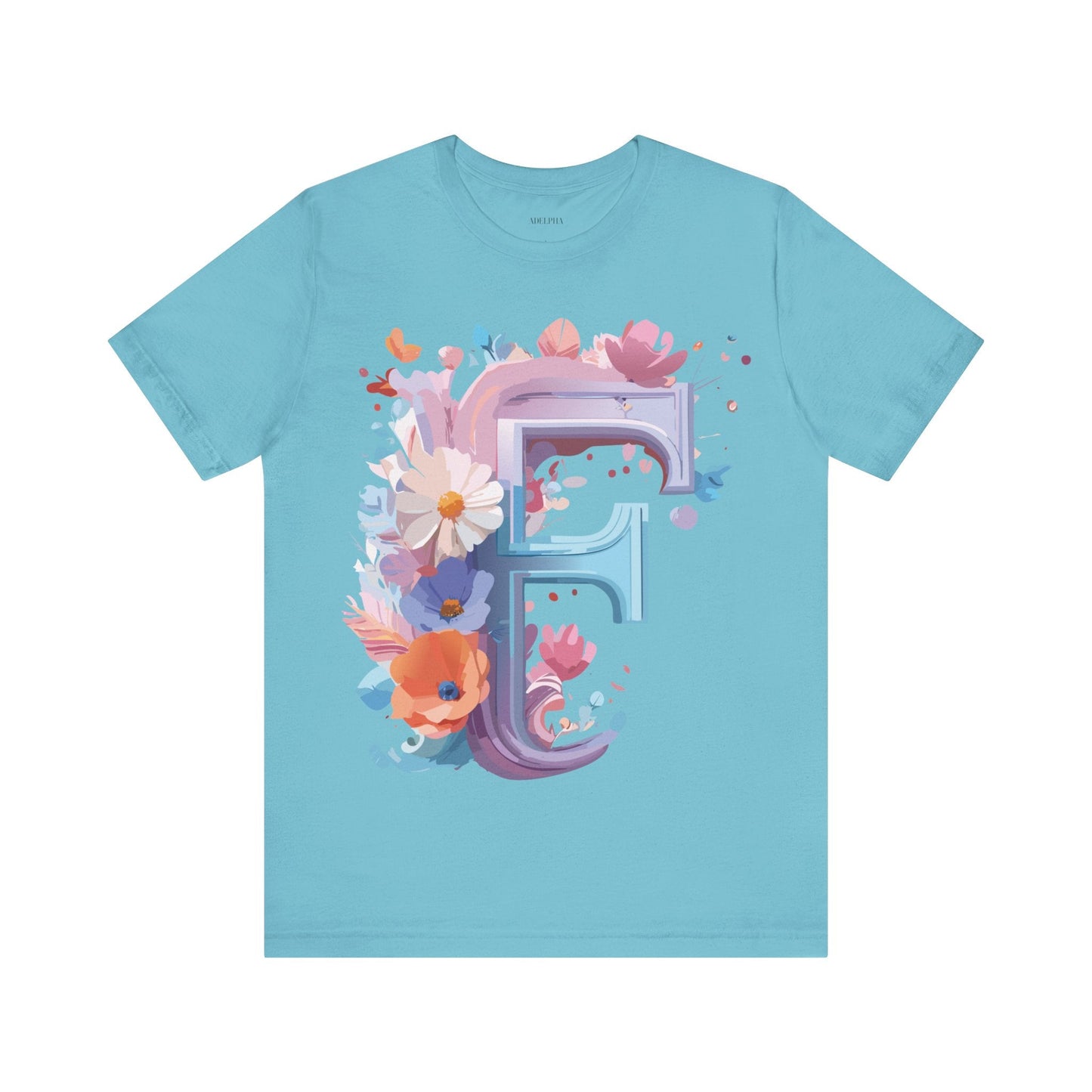 Letter F Graphic Tee Unisex Vintage Style Featuring Artwork Short Sleeve