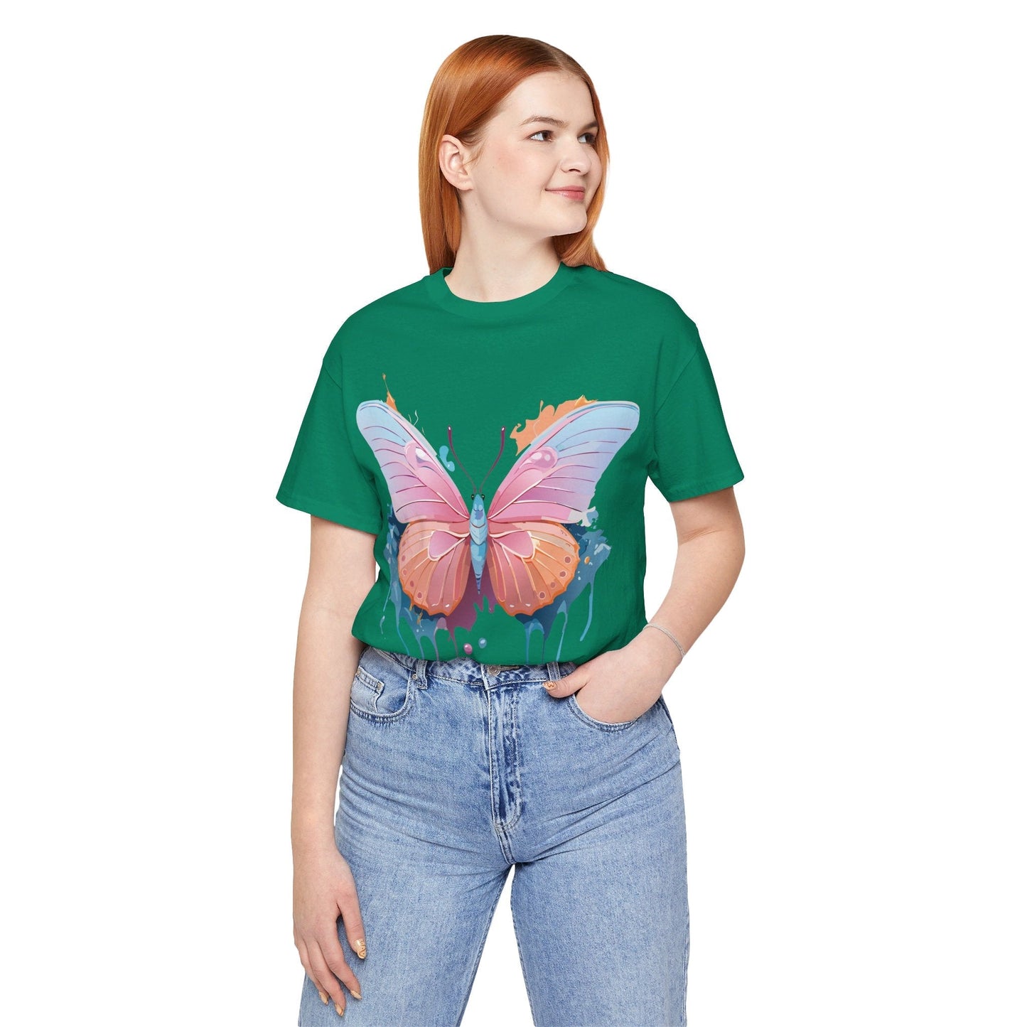 Butterfly Graphic Unisex 100 Cotton Lightweight Vintage Design Jersey Tee 88