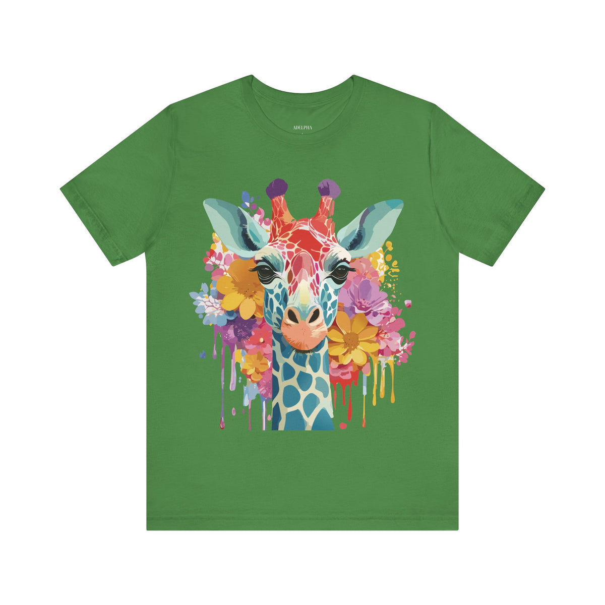 Giraffe Graphic Unisex Cotton Bella+Canvas Tee with Art Animal Design e19