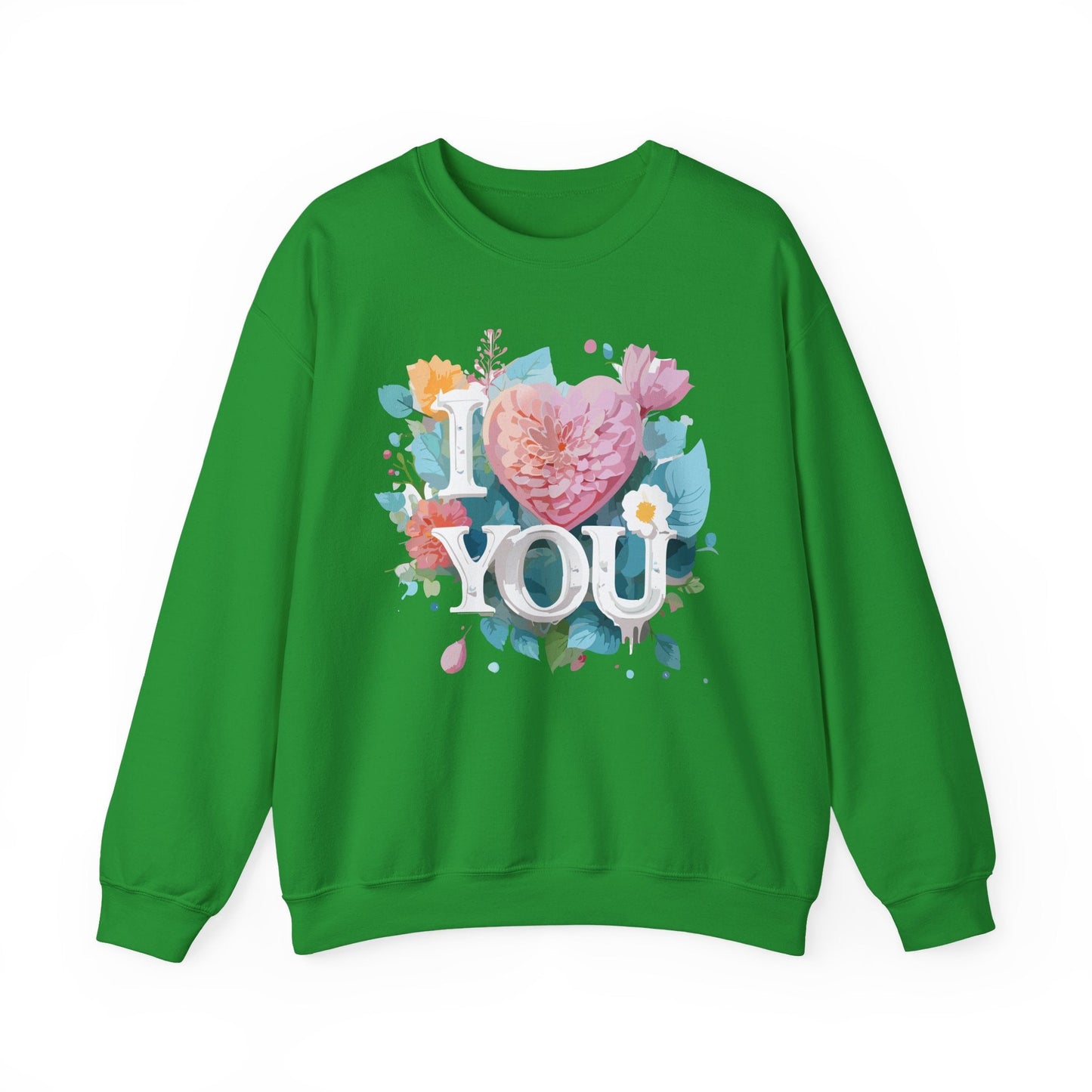 Floral Love Sweatshirt Unisex Valentines Day Gift 50 50 Cotton Polyester Crewneck